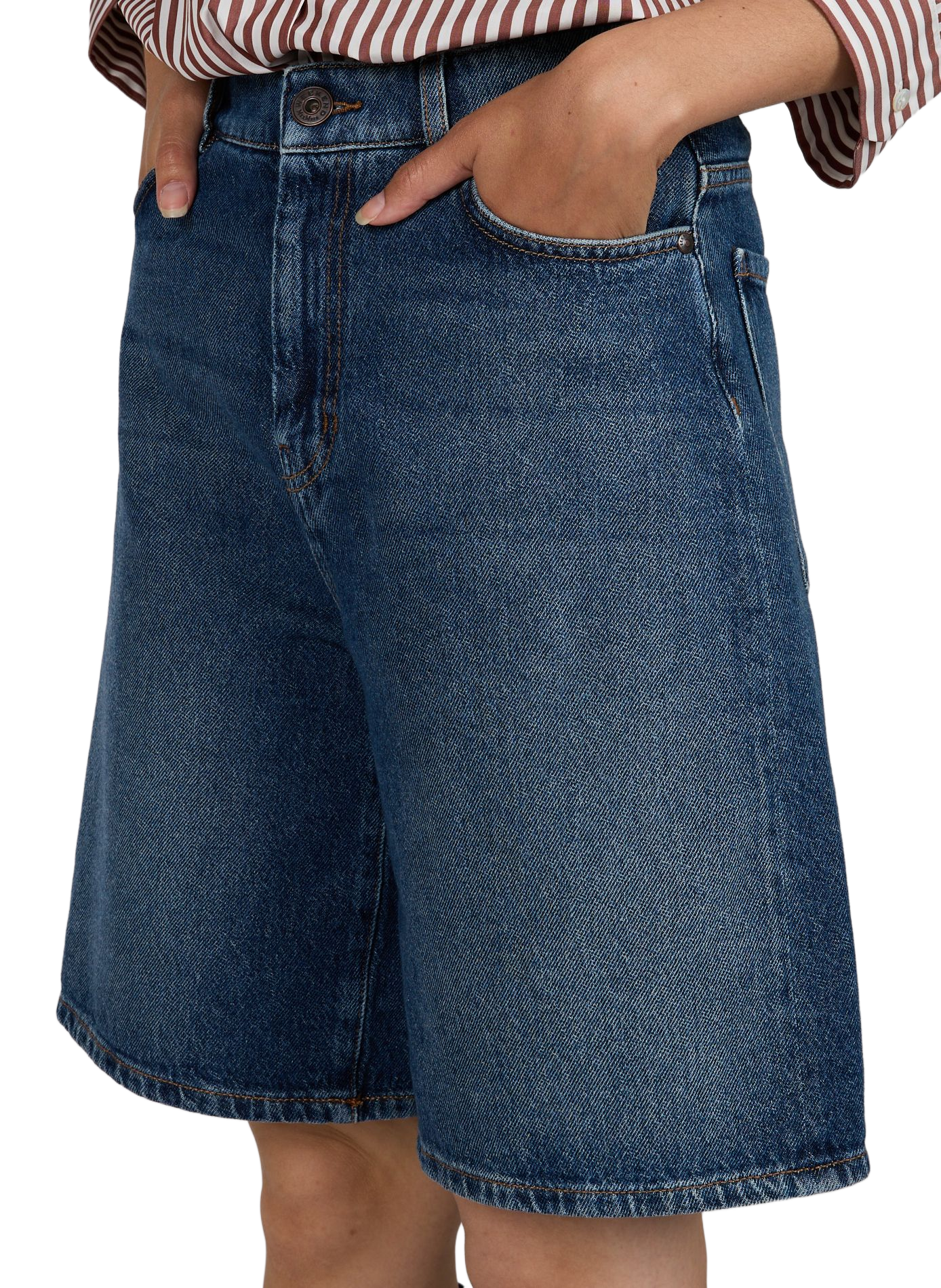 Gerade Baumwoll-Bermudas MAX MARA WEEK END Blau