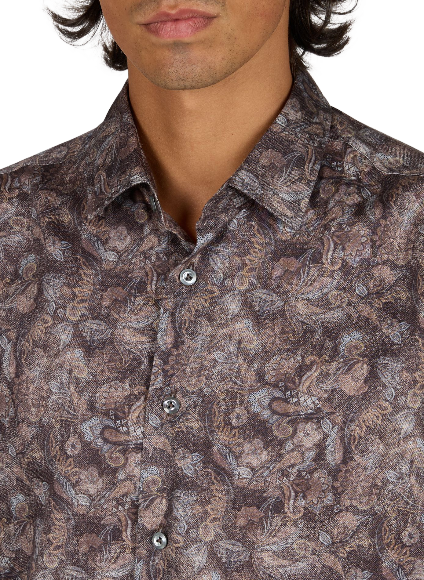 Printed straight cotton shirt VAN LAACK Blue