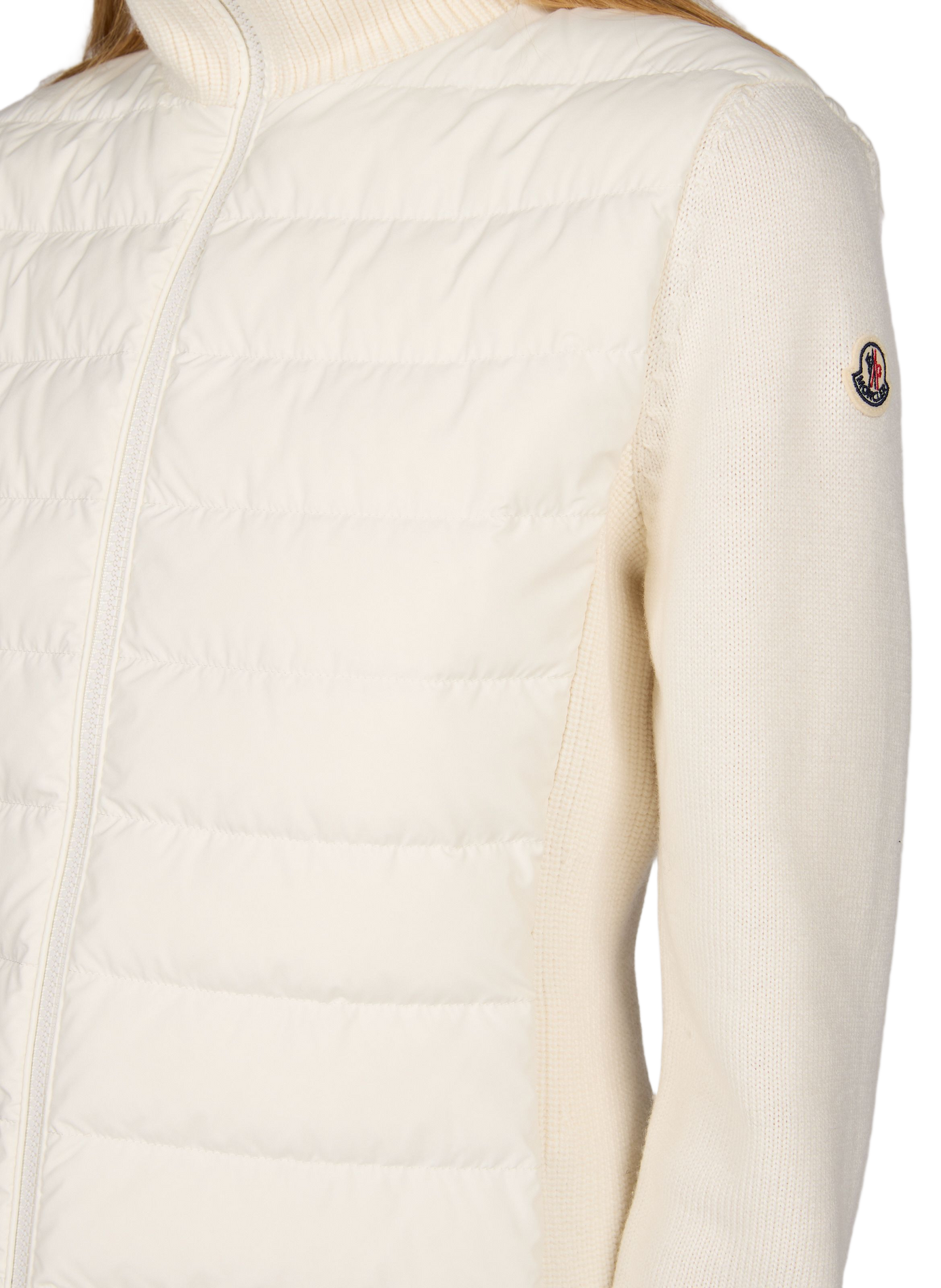Veste Cardigan bi-matière MONCLER Blanc