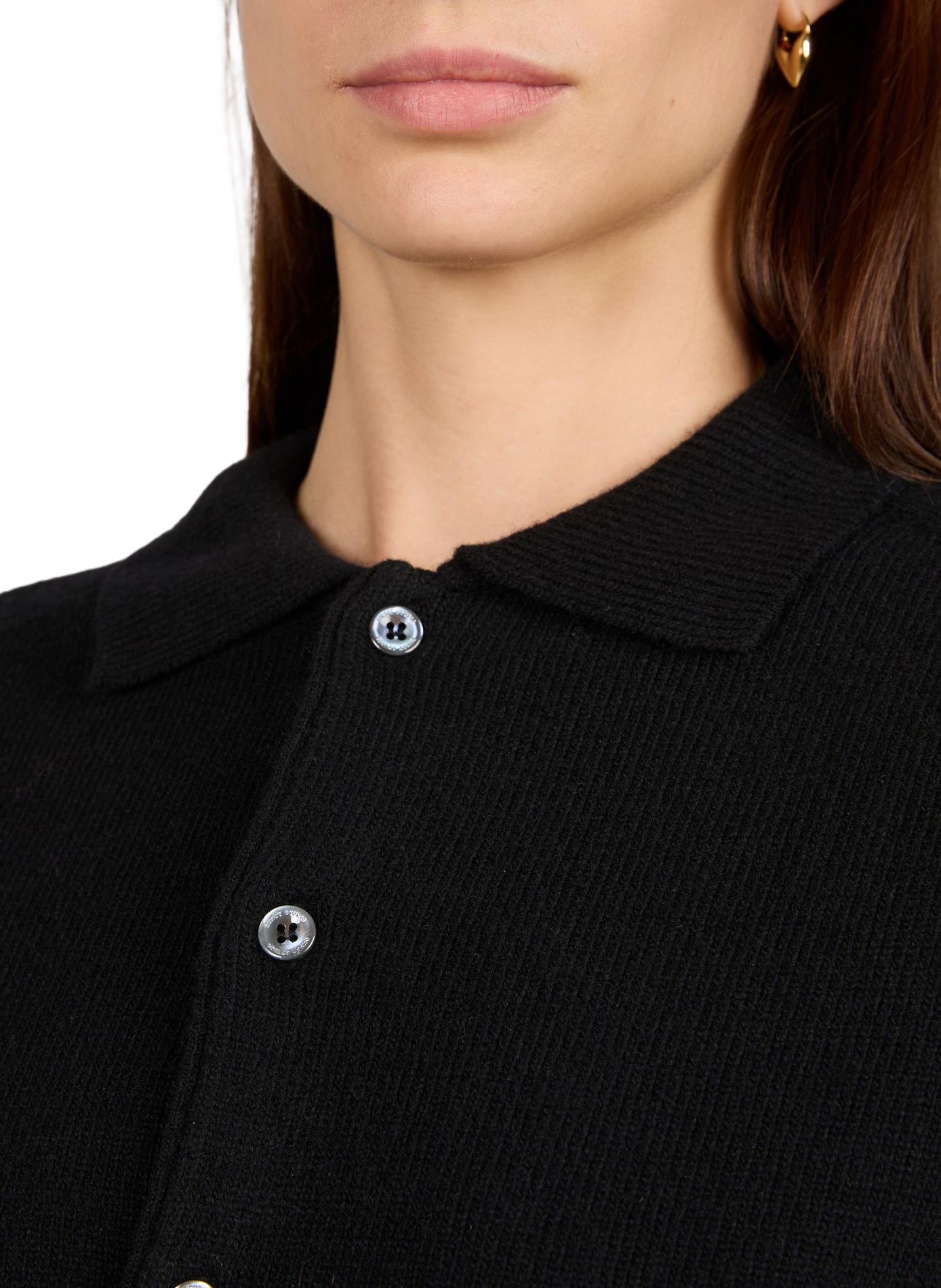 Cardigan ample col classique boutonné DUNST Noir