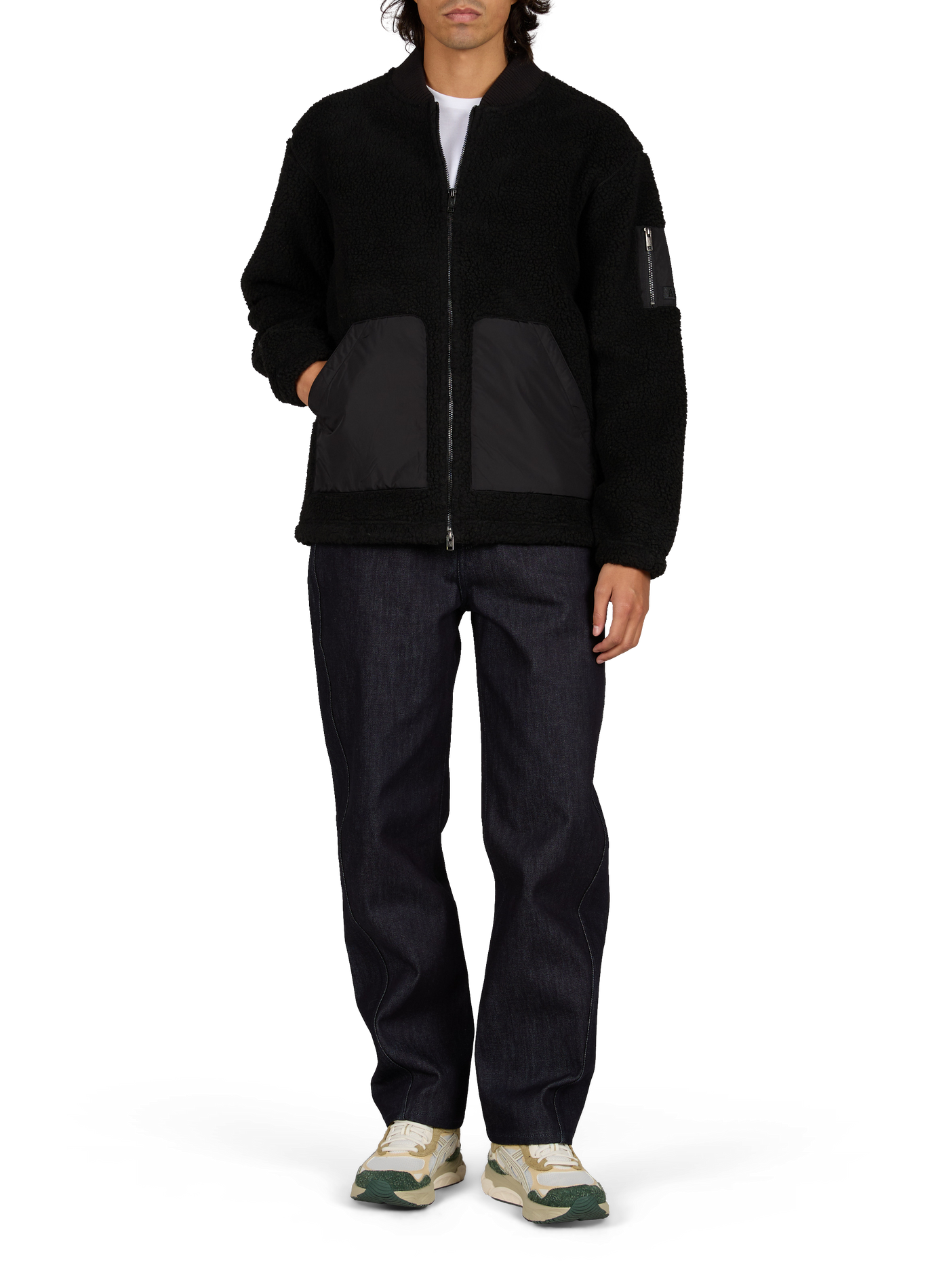 Fluffy teddy-collar gilet AIGLE Black