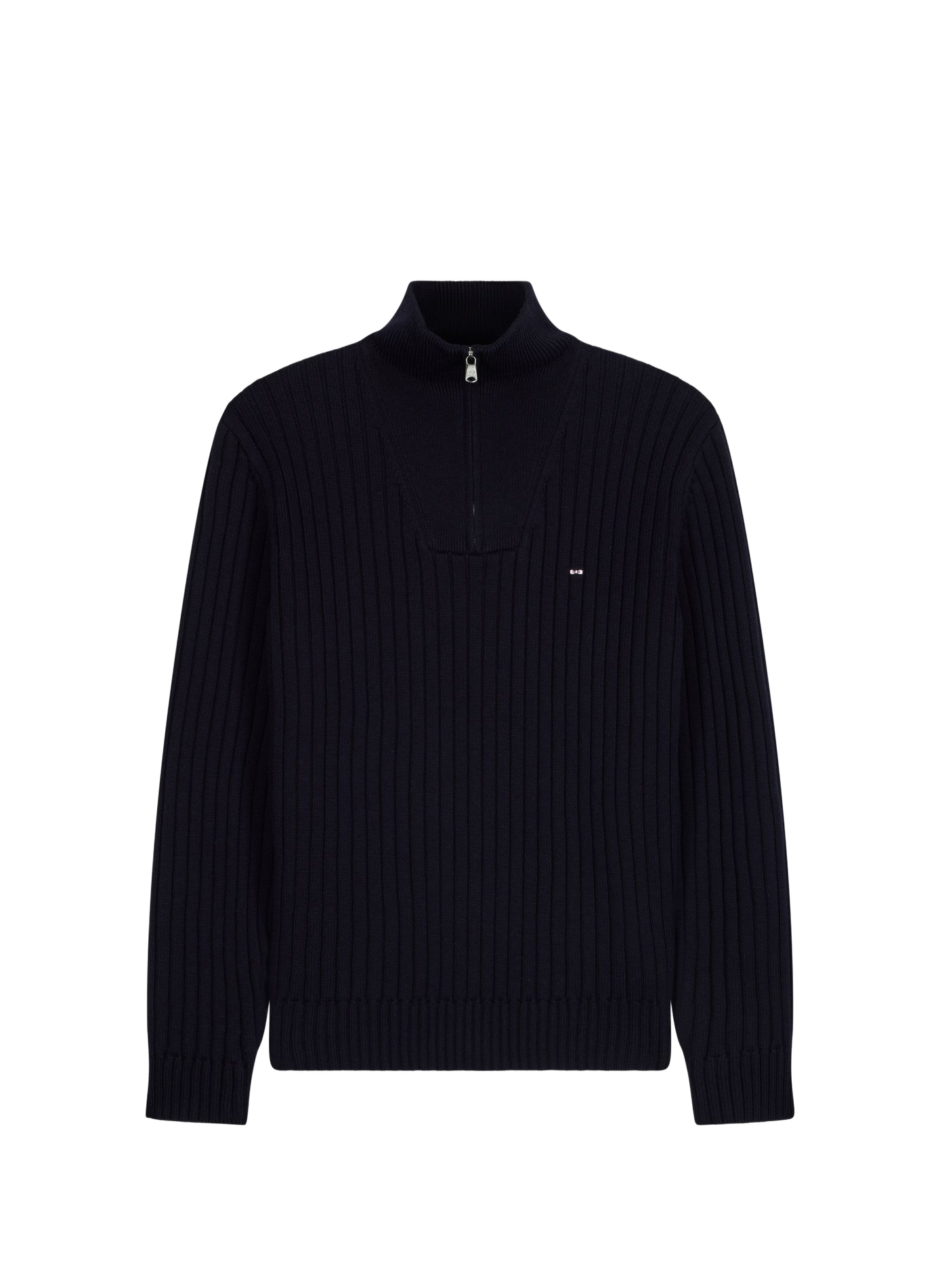Pull slim col montant zippé en coton EDEN PARK Blue