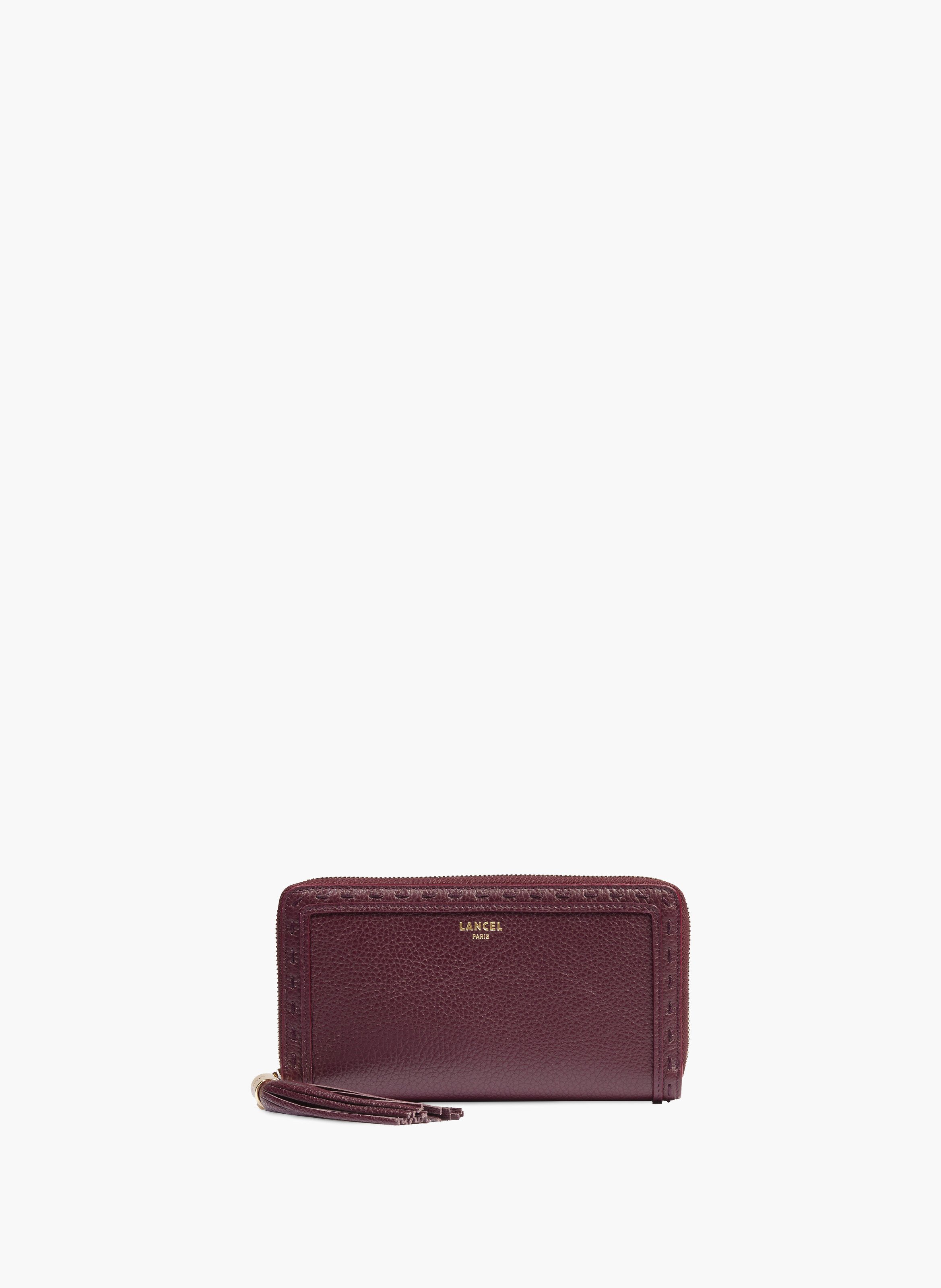 Lange ritssluiting portemonnee van Lancel in leer LANCEL Paars