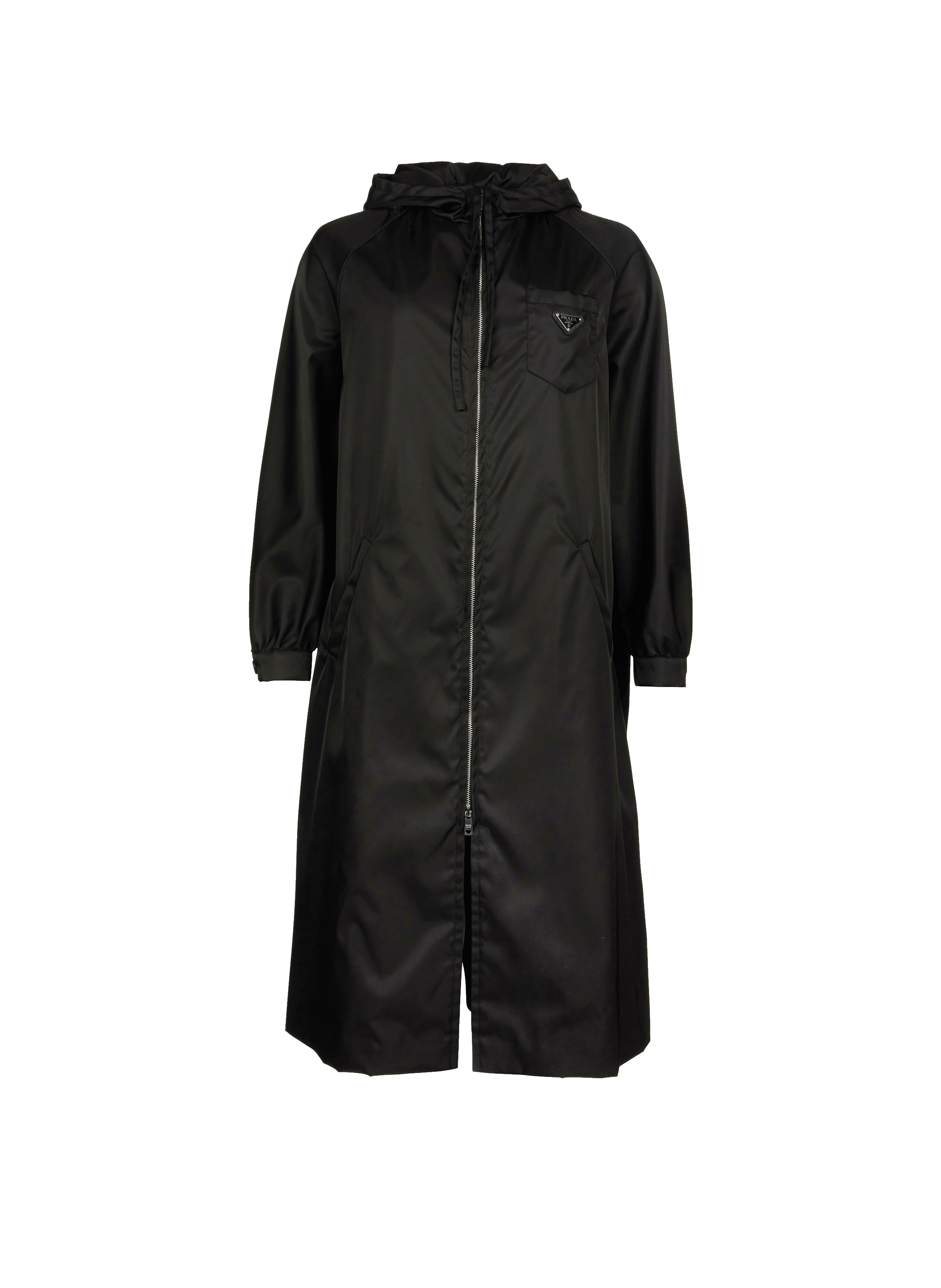Trench à capuche en gabardine de nylon