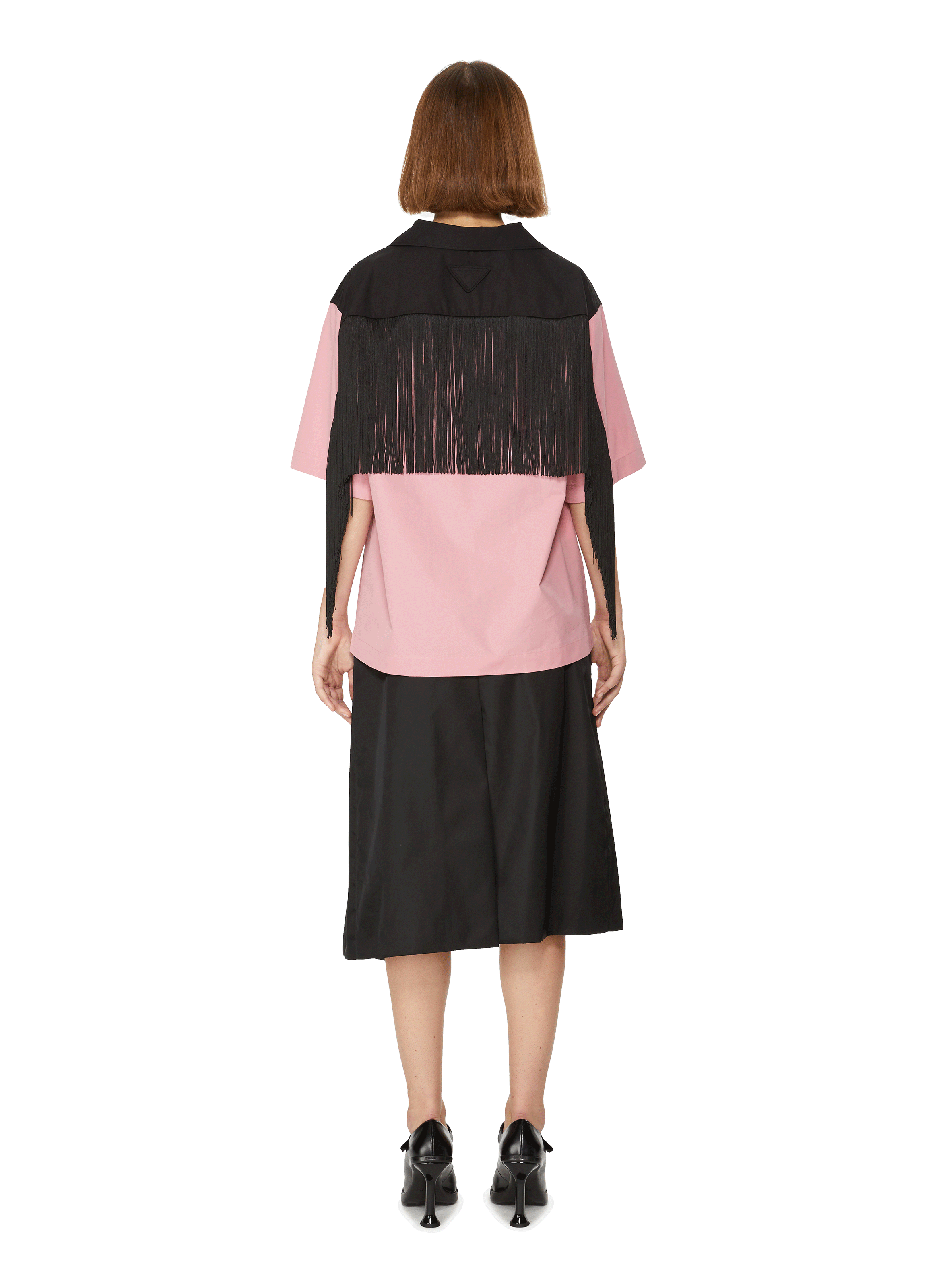 Fringed cotton shirt  PRADA Pink