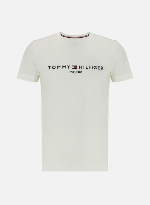 T-Shirt mit Logo aus Bio-Baumwolle WeißTOMMY HILFIGER 