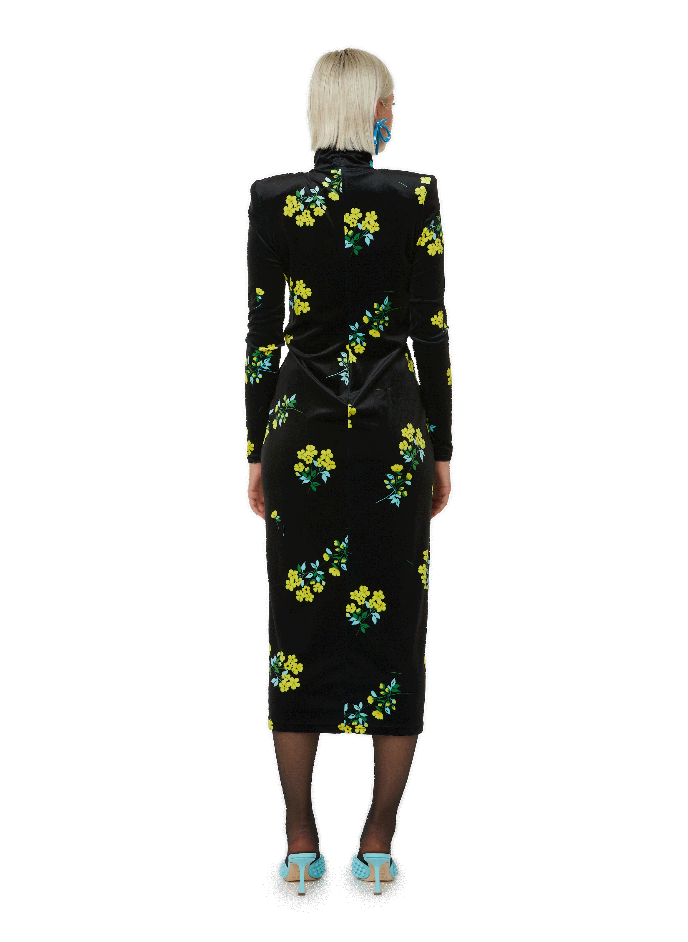 Robe midi en velours  RICHARD QUINN Multicolore