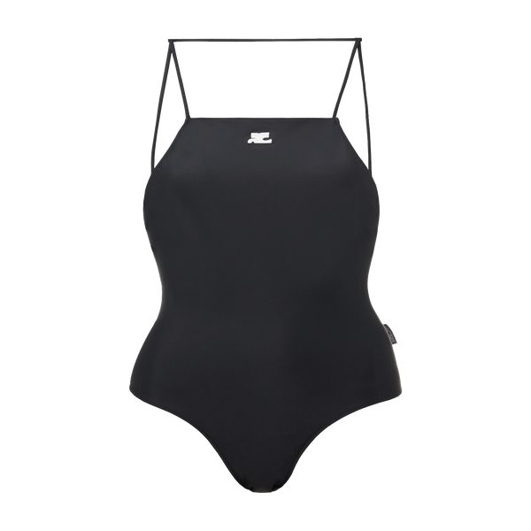 Courrèges Two-tone One-piece Swimsuit In Black