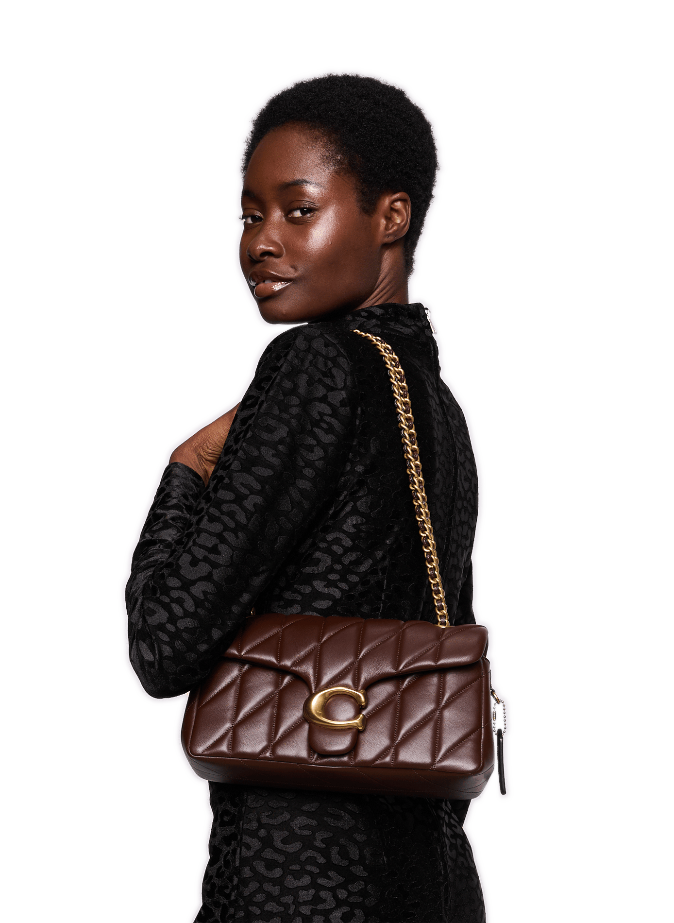 Bolso de hombro acolchado Tabby 26 COACH Marrón