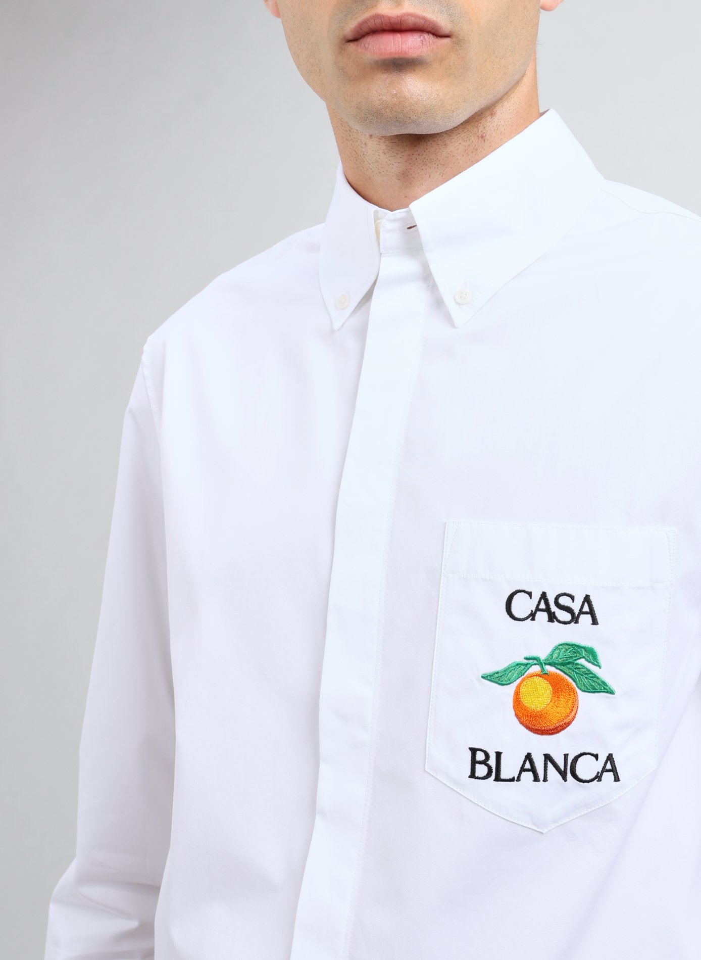 Orange patterned shirt CASABLANCA PARIS White