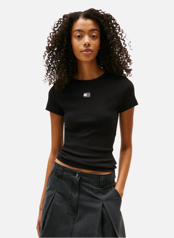 T-shirt à logo en coton Noir by TOMMY HILFIGER TOMMY HILFIGER T-shirt à logo en coton Noir