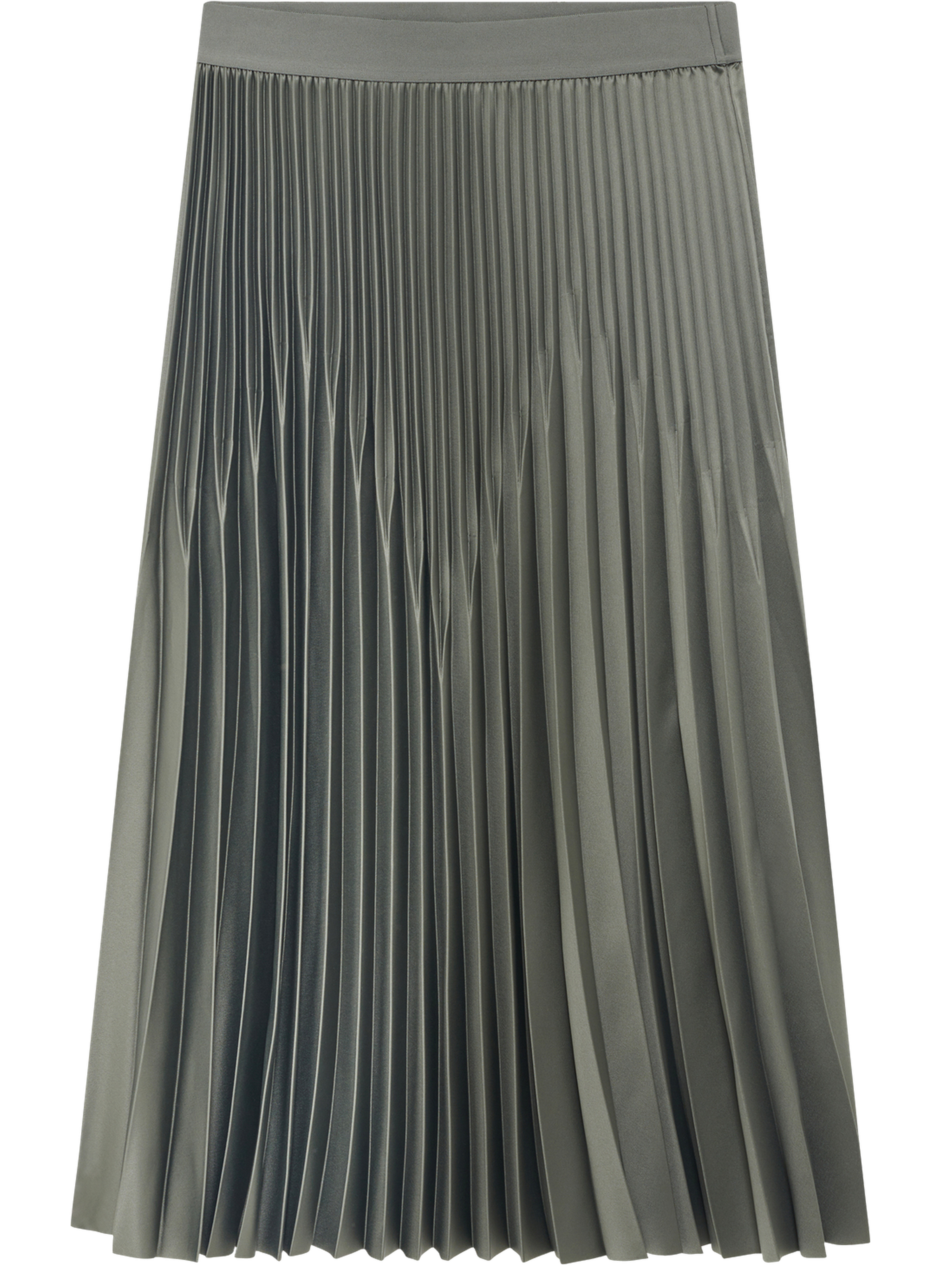 Jupe midi satinée plissée - berana PABLO Vert
