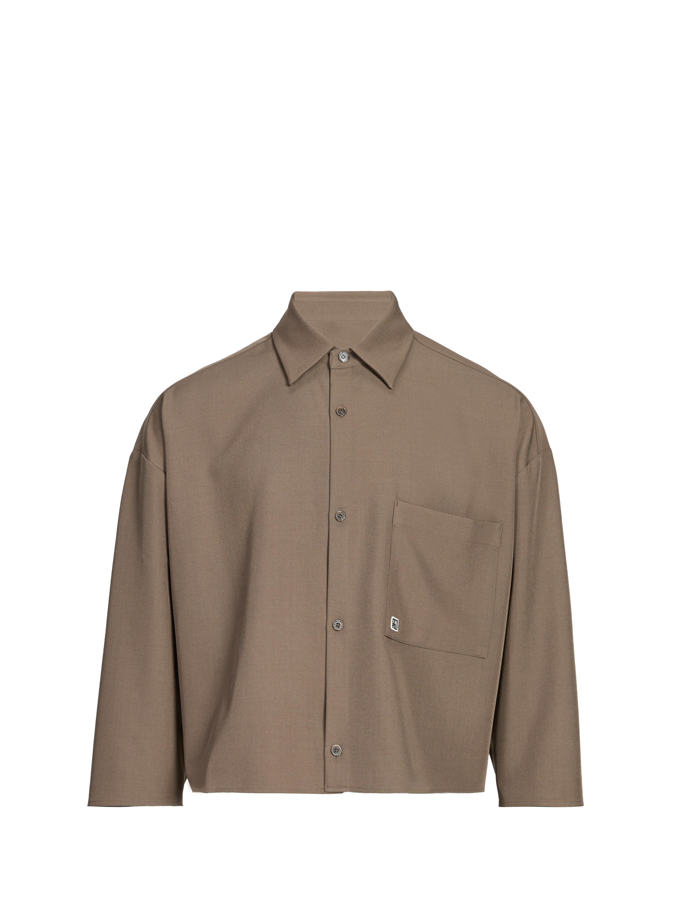 Oversized short shirt with classic collar MERELY MADE Brown
