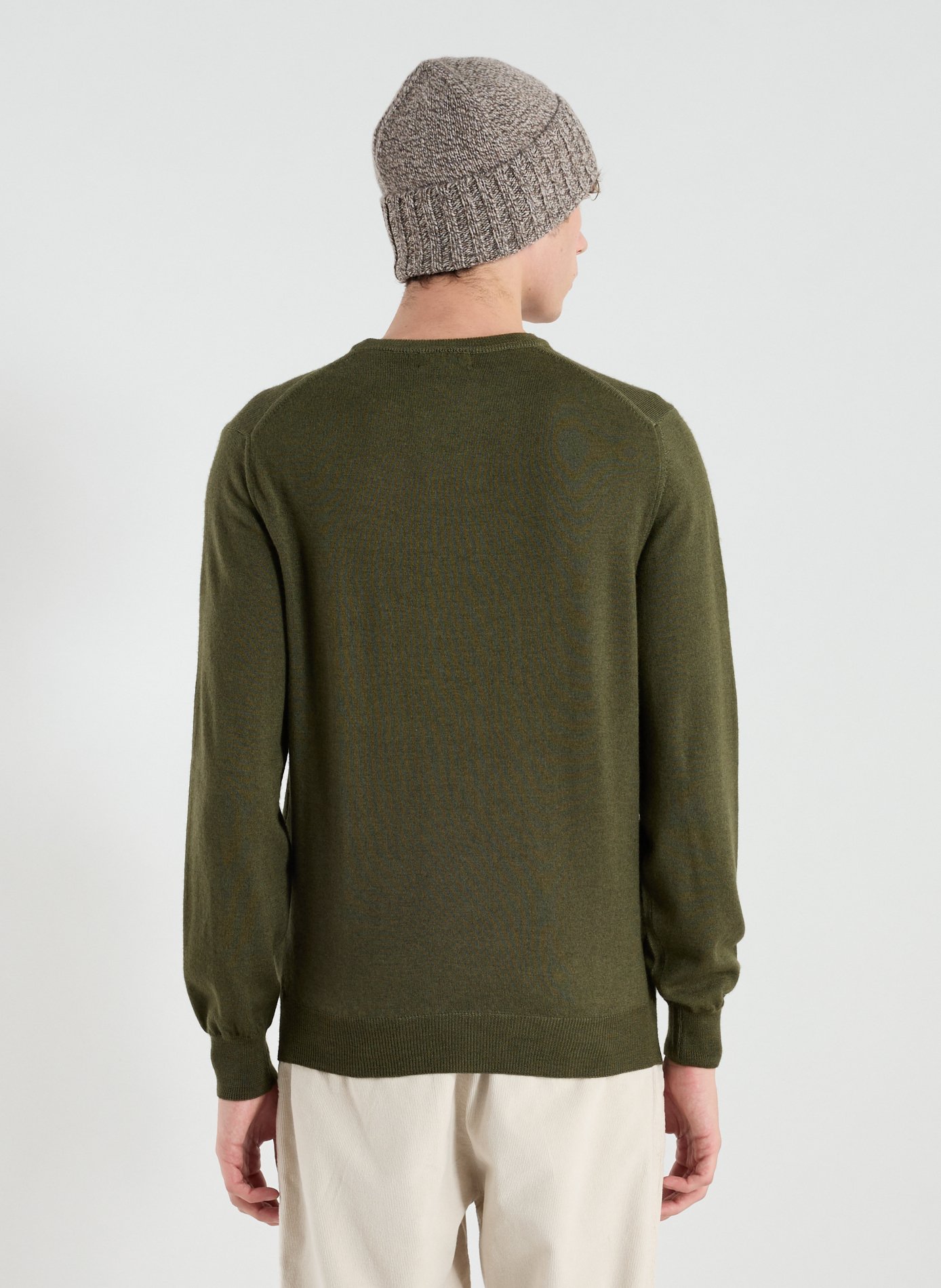 Pull col rond en laine WOOLRICH Vert