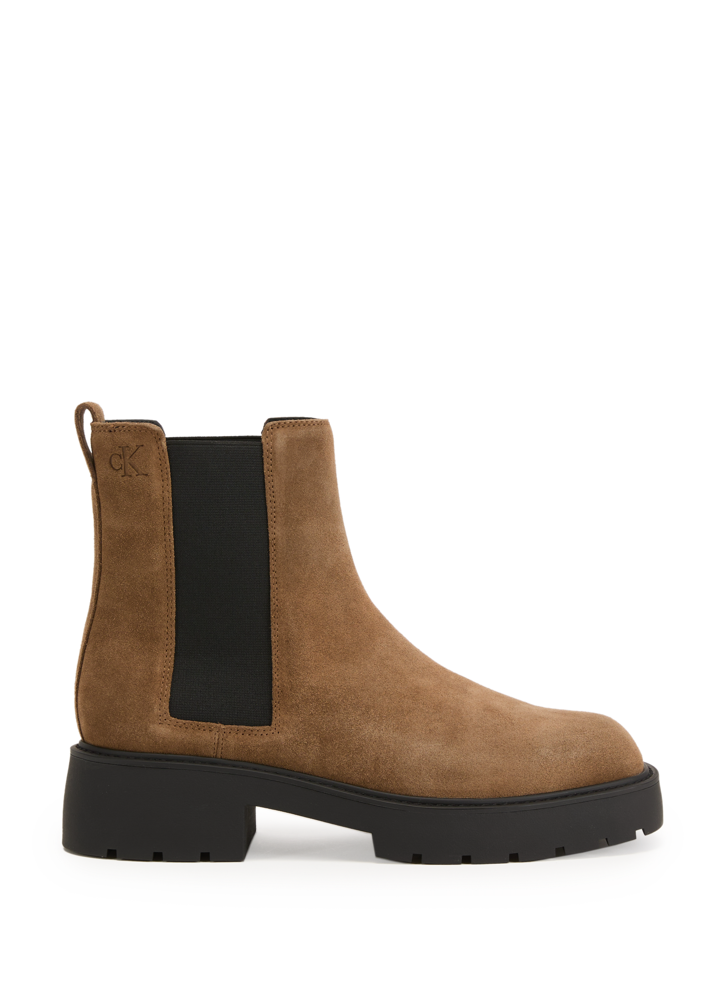 CALVIN KLEIN Bottines Chelsea en cuir suédé Marron