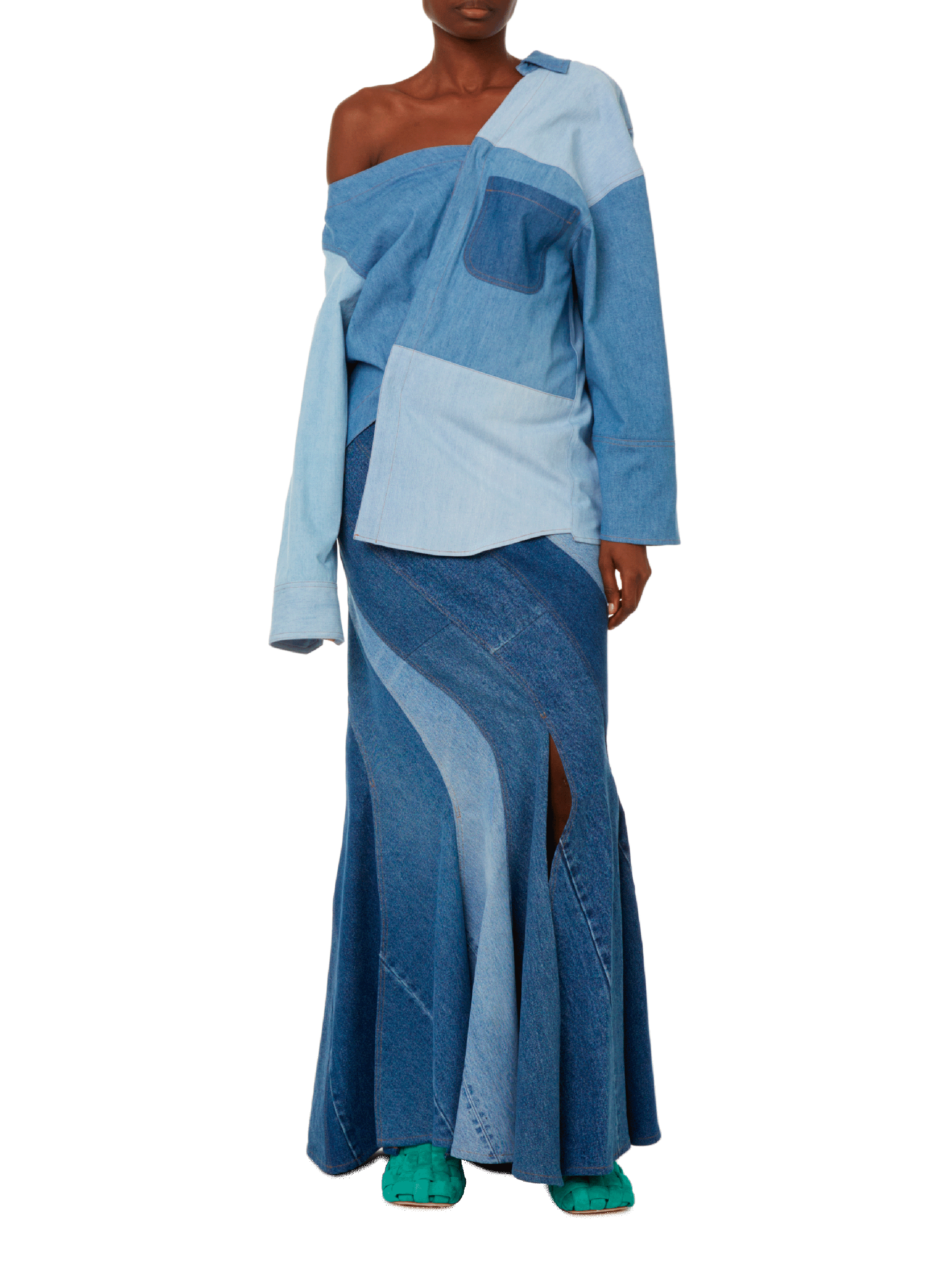 Chemise ample en coton A.W.A.K.E. MODE Bleu