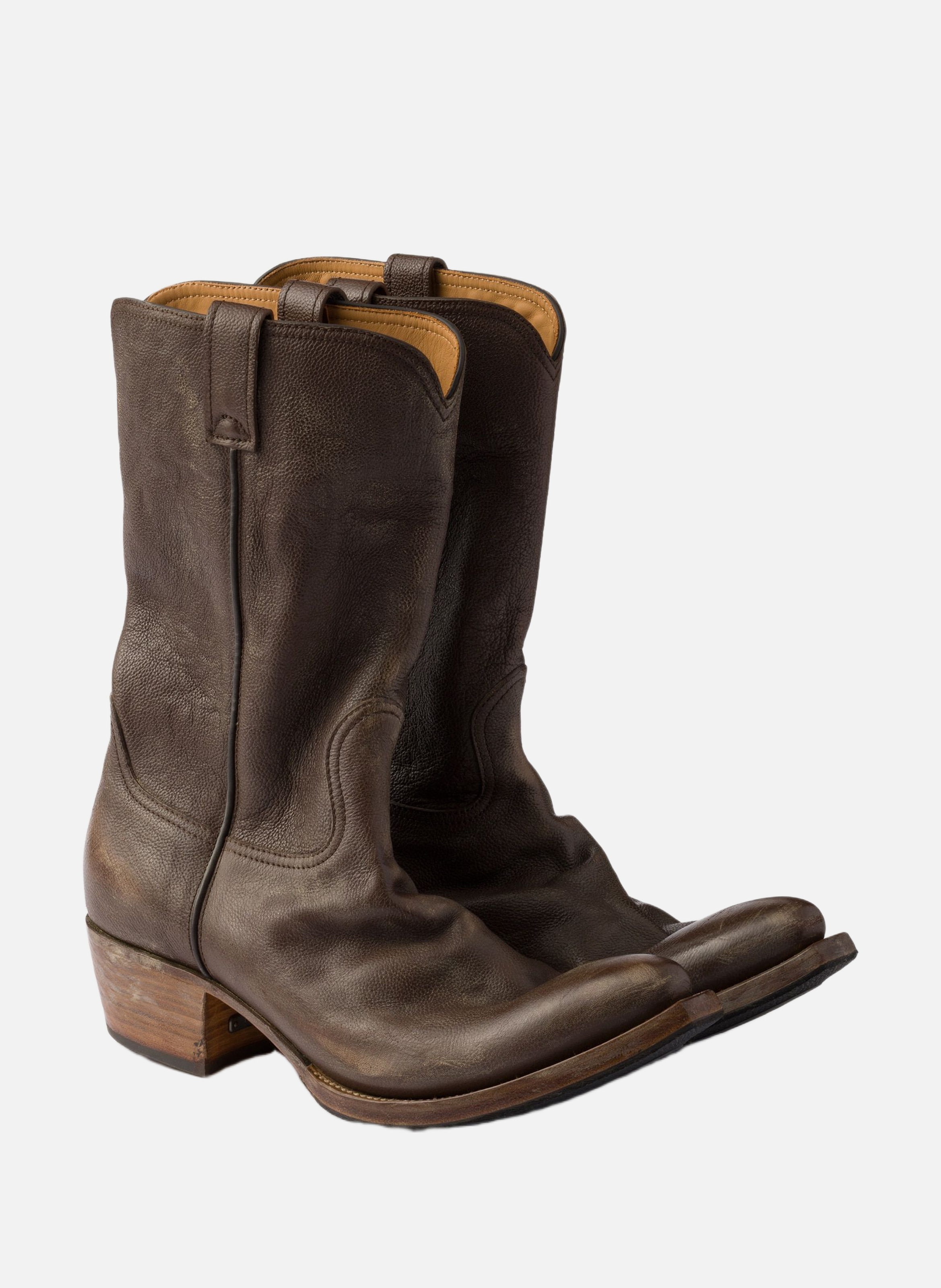 Bottes en cuir PRADA Marron