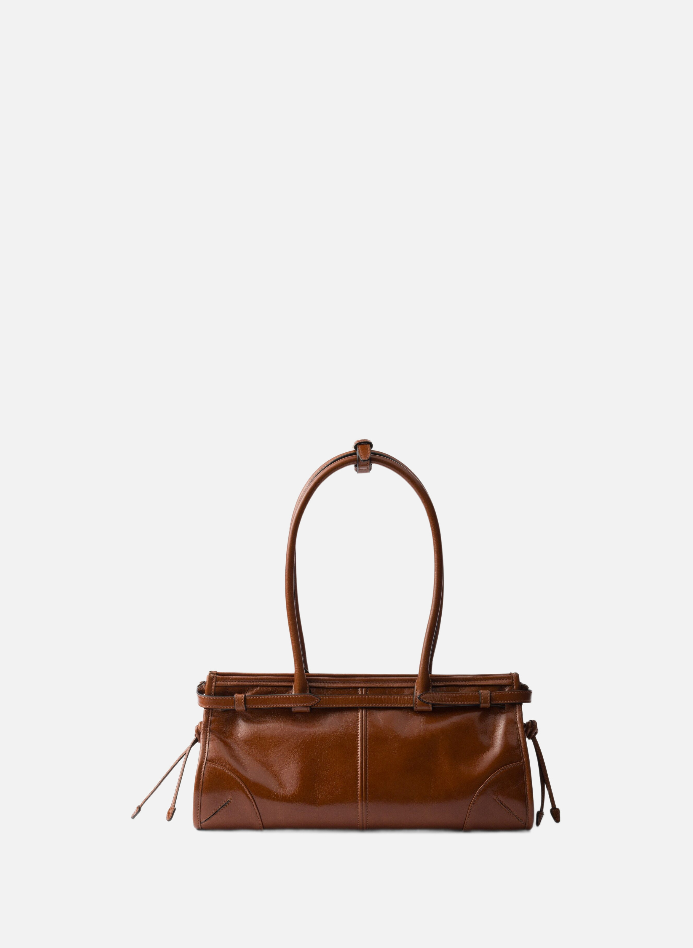 Sac à main prada bonnie en cuir PRADA Marron