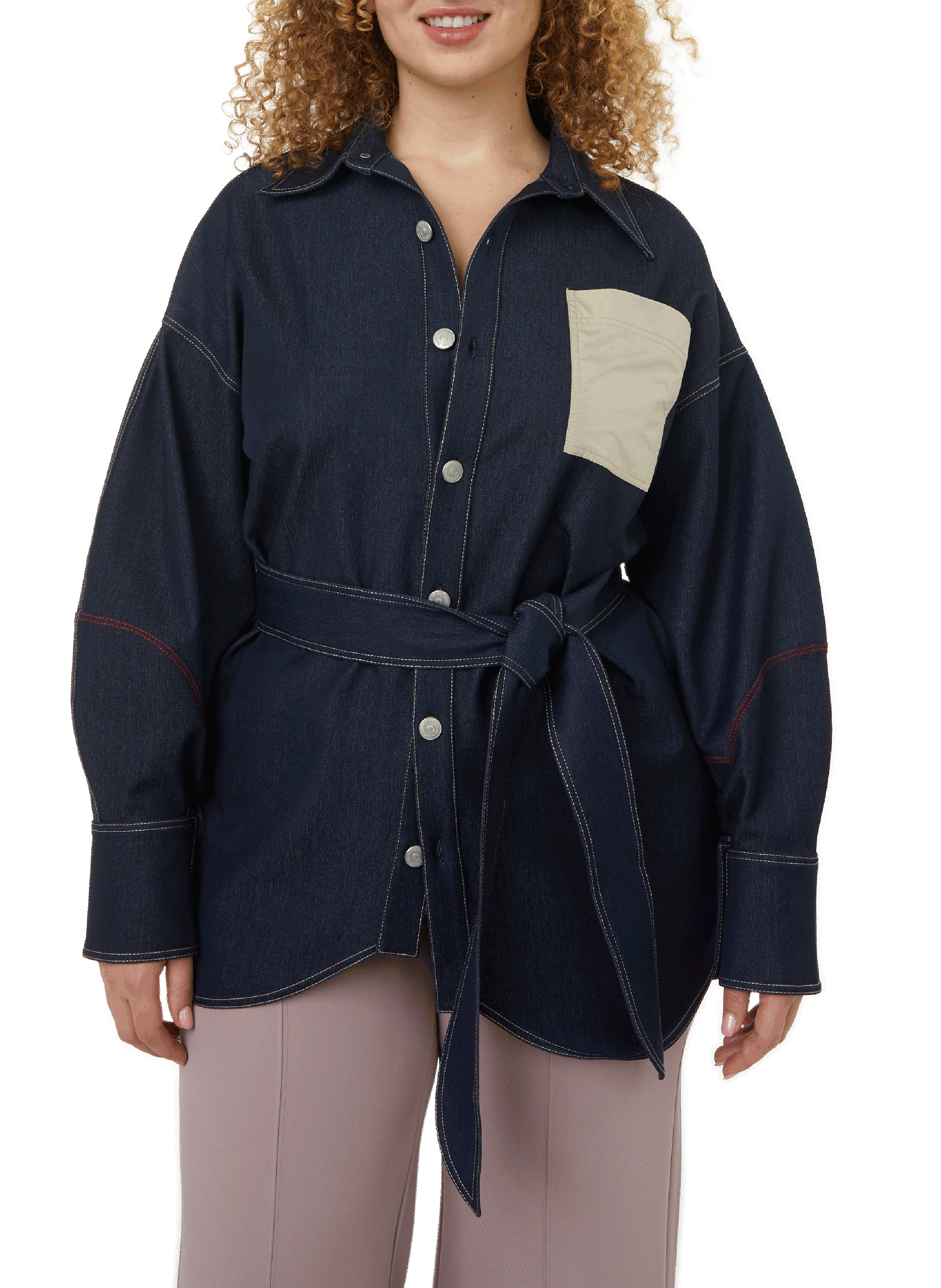 MYBESTFRIENDS Lana cotton mini dress Blue