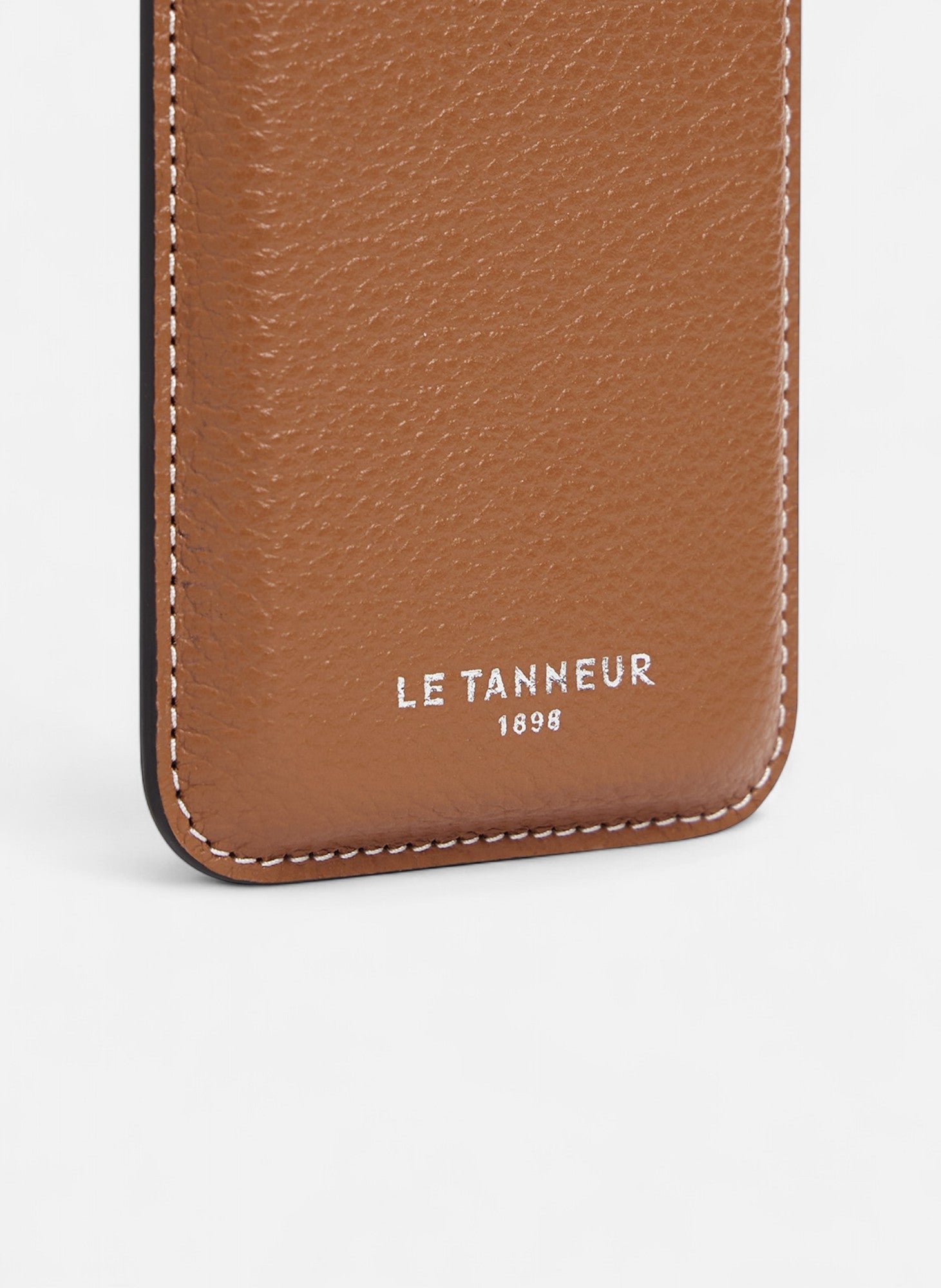 Porte cartes magnétique en cuir grainé LE TANNEUR Marron