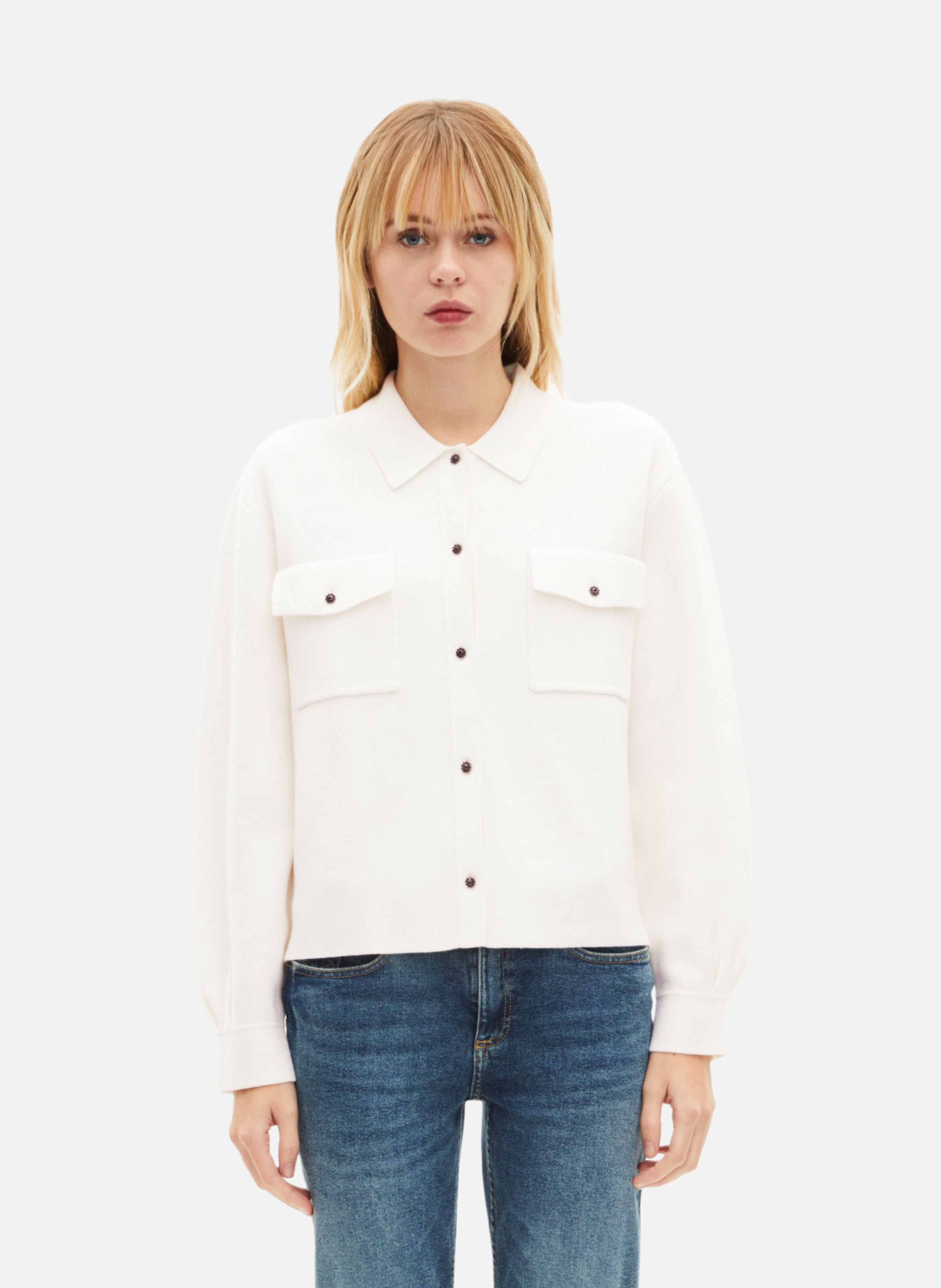 Cardigan en laine merinos et coton THE KOOPLES Beige