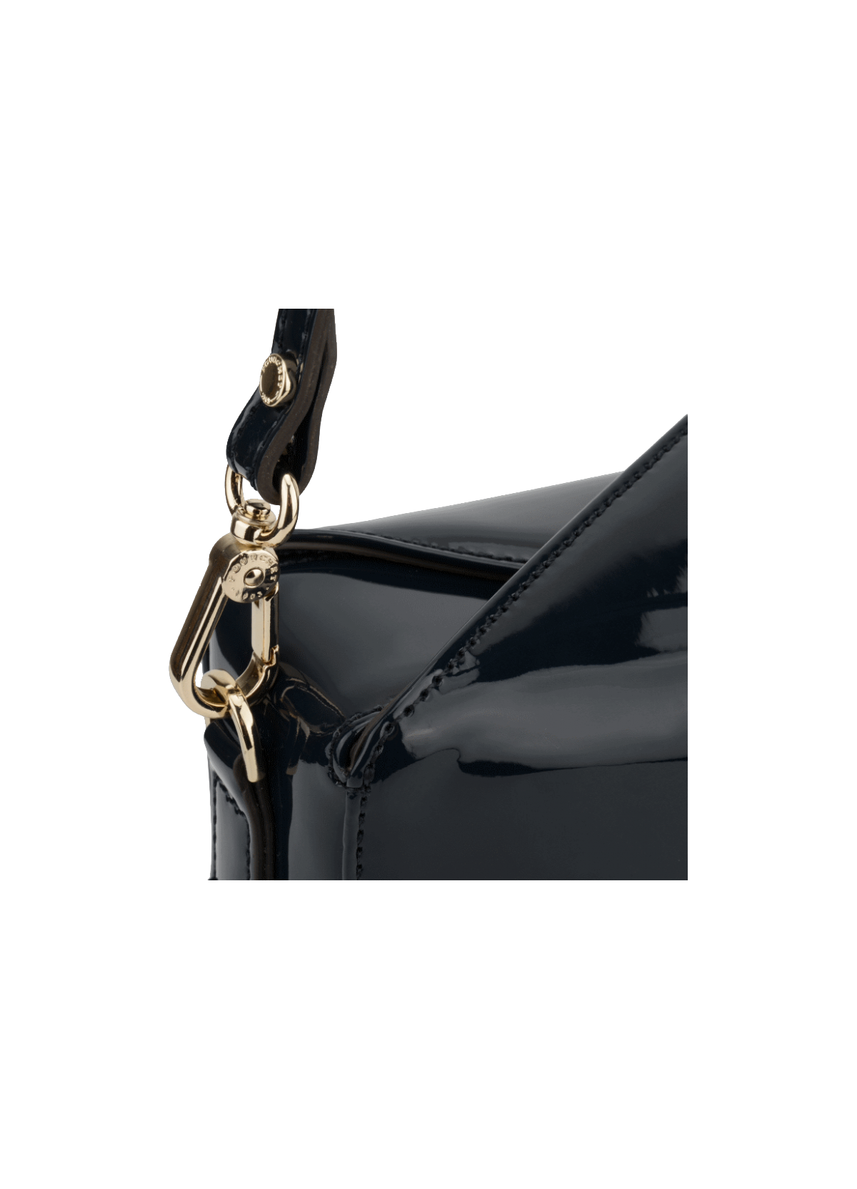 Cassetta vernis | Portefeuille plat en cuir de vachette Noir