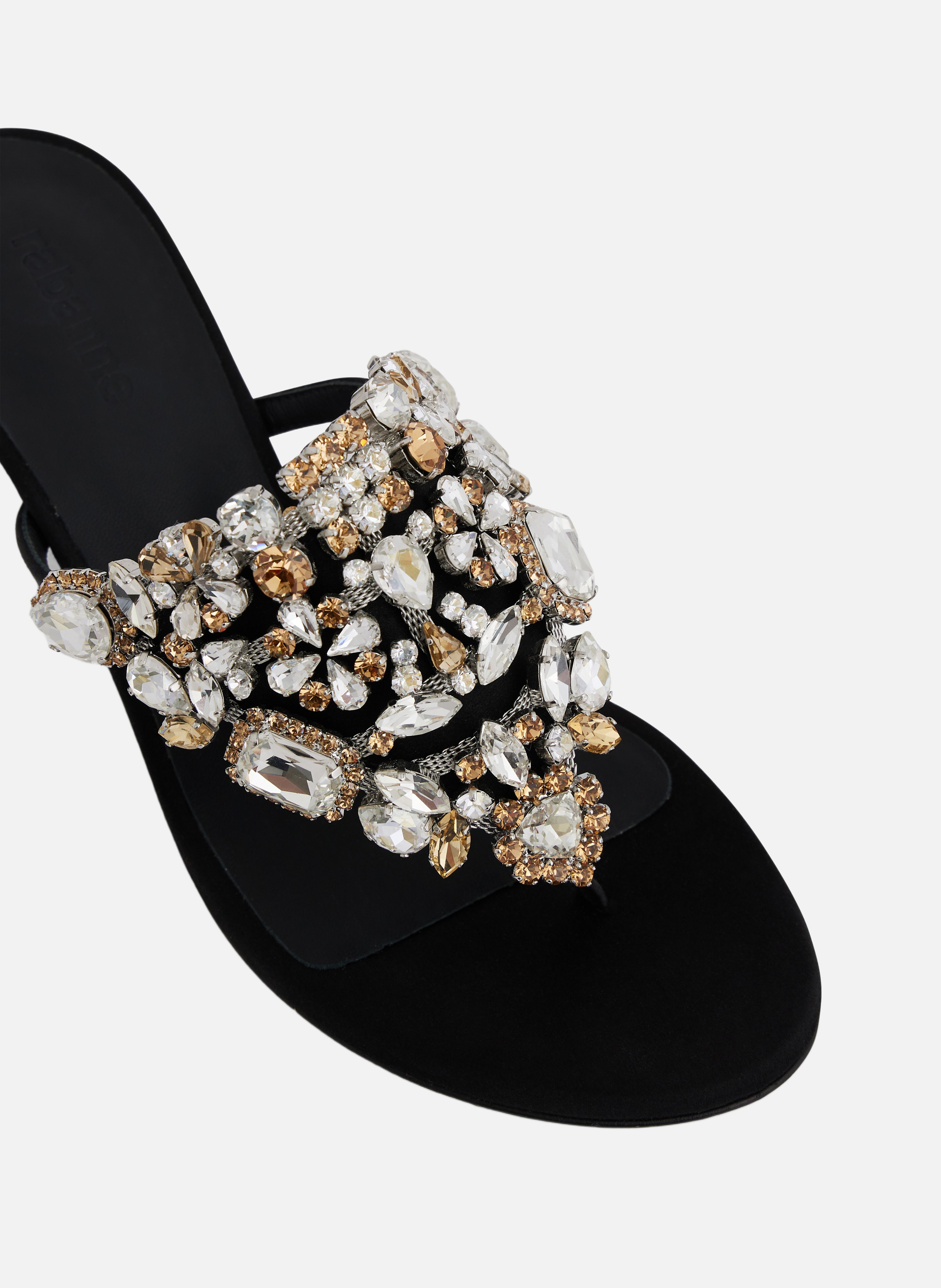 Sandales à talons avec strass RABANNE Noir