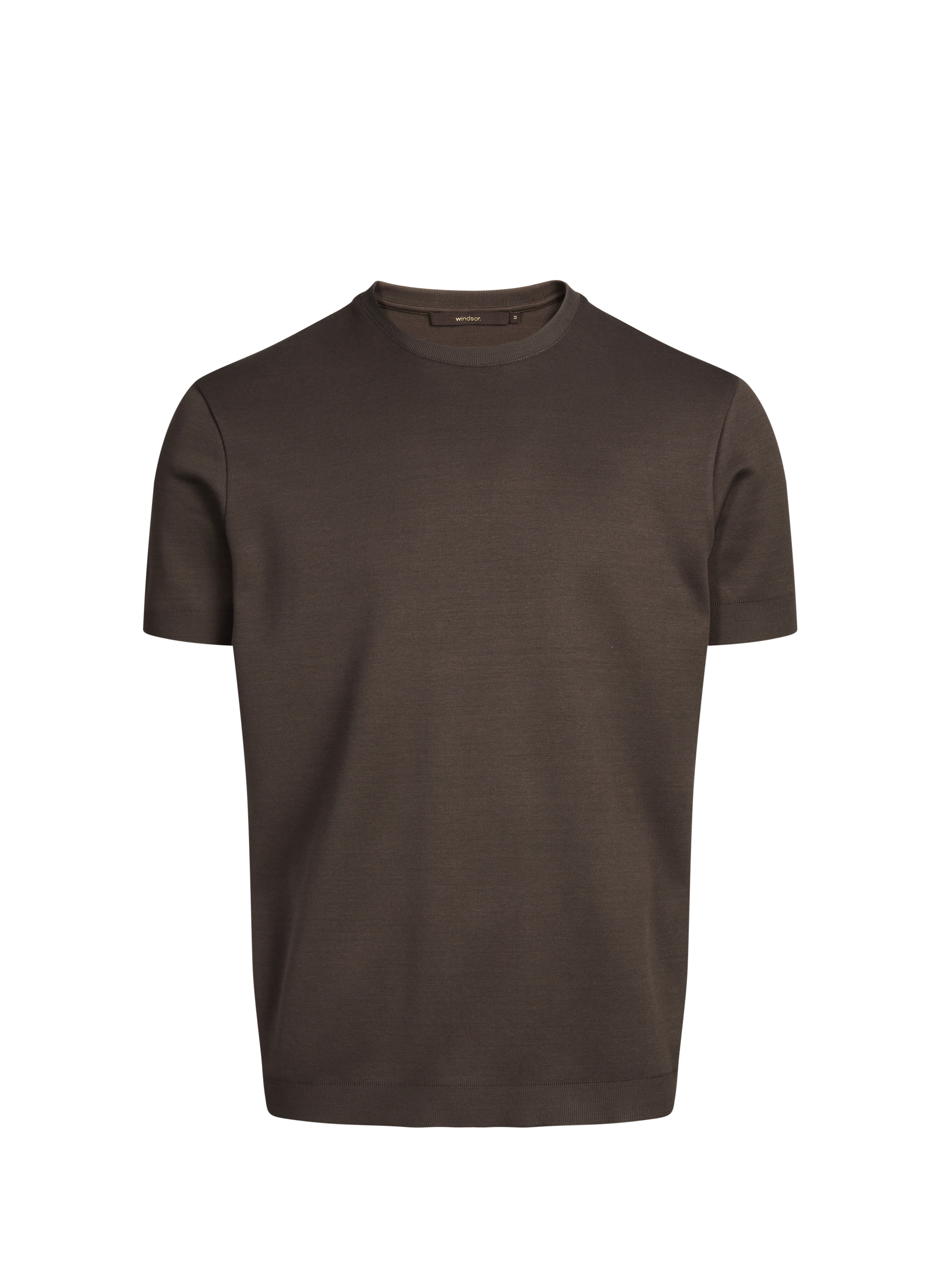 T-shirt à col rond en coton WINDSOR Marron