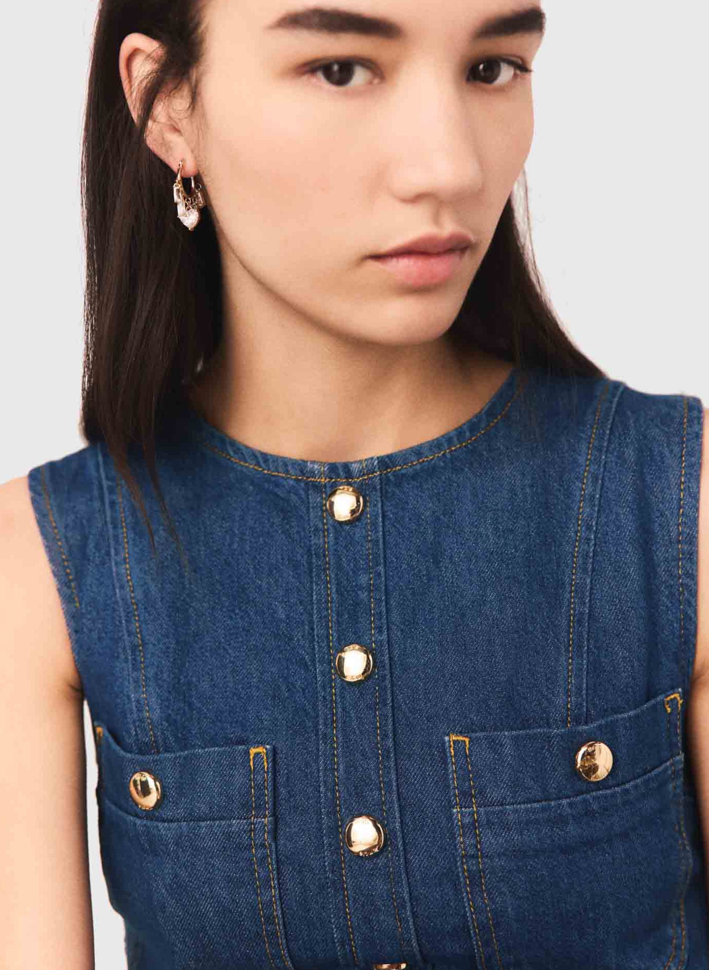 Boucles d'oreilles à strass en laiton MAJE Doré