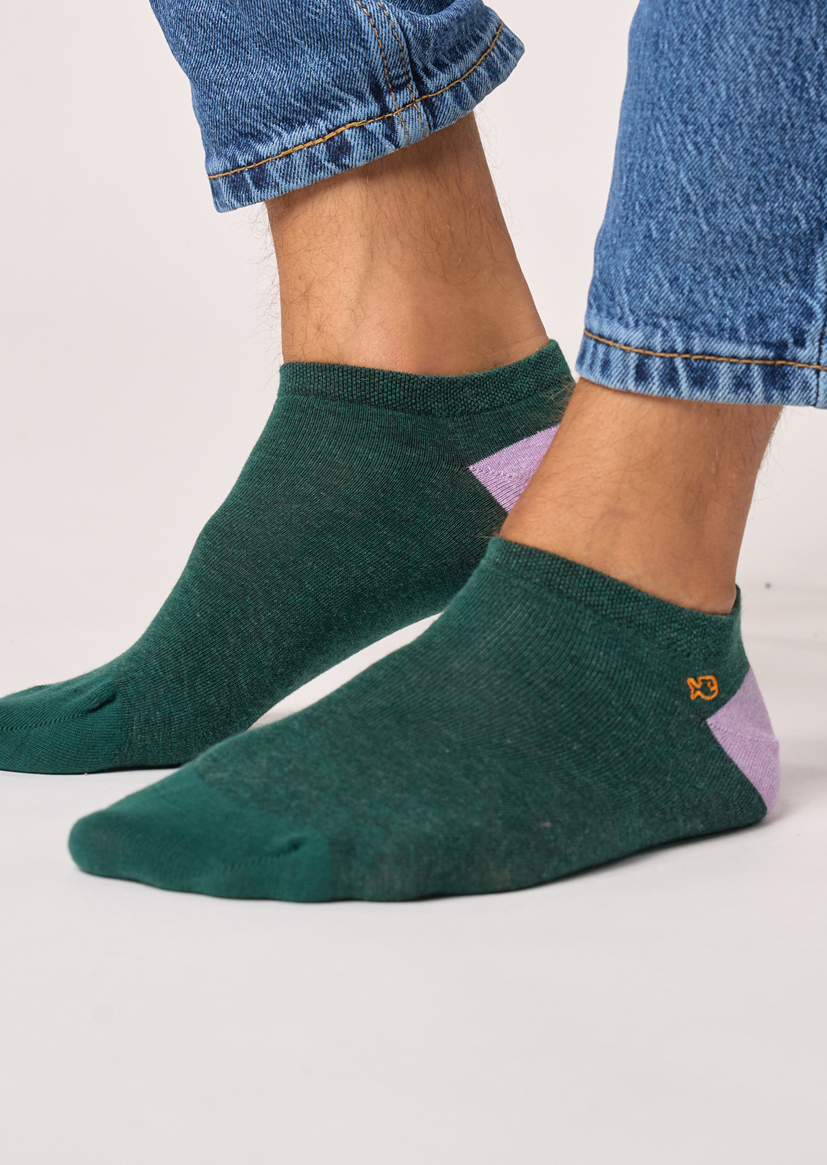 Socquettes en coton peigné unies BILLYBELT Vert