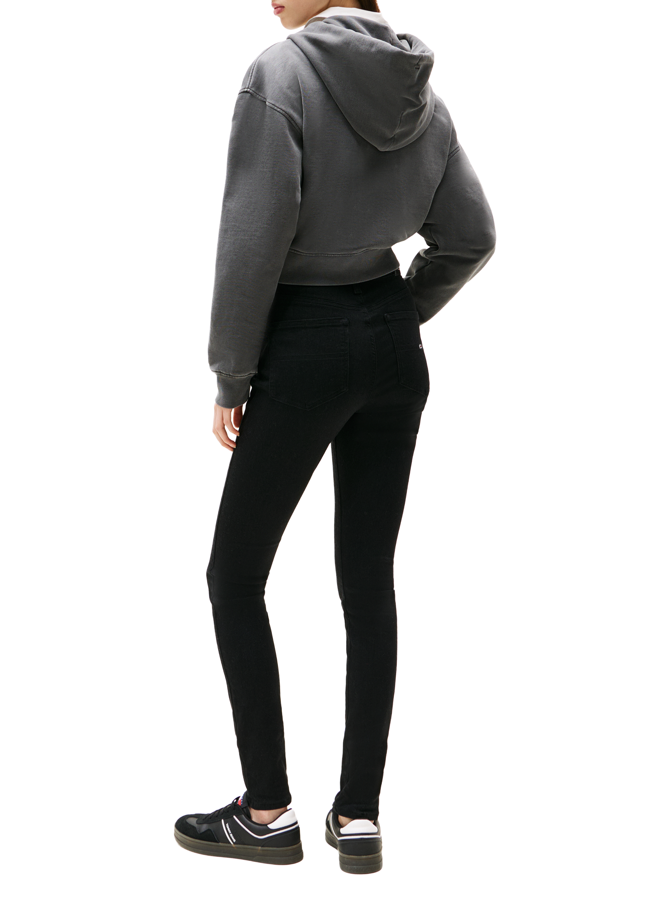 Jean droit en coton mélangé TOMMY HILFIGER Noir