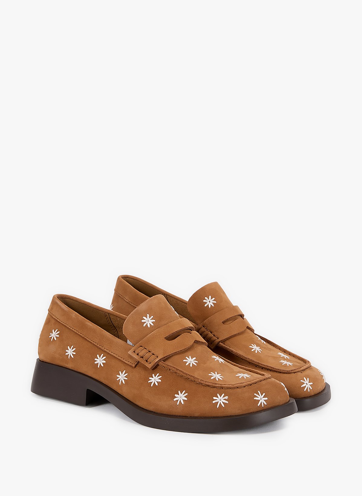 Mocassins Dana à fleurs en cuir