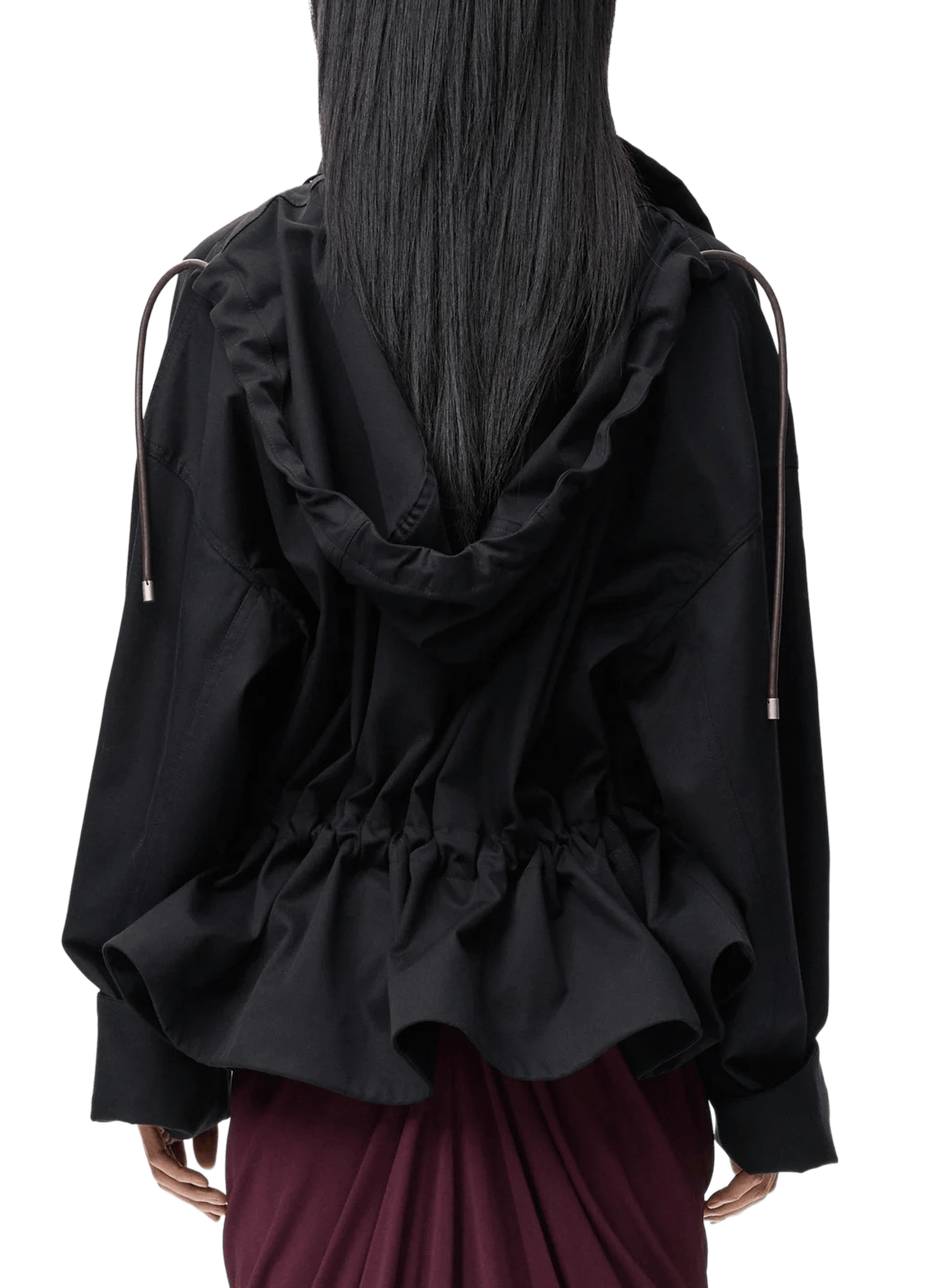 Veste à capuche en coton et soie LOEWE Noir