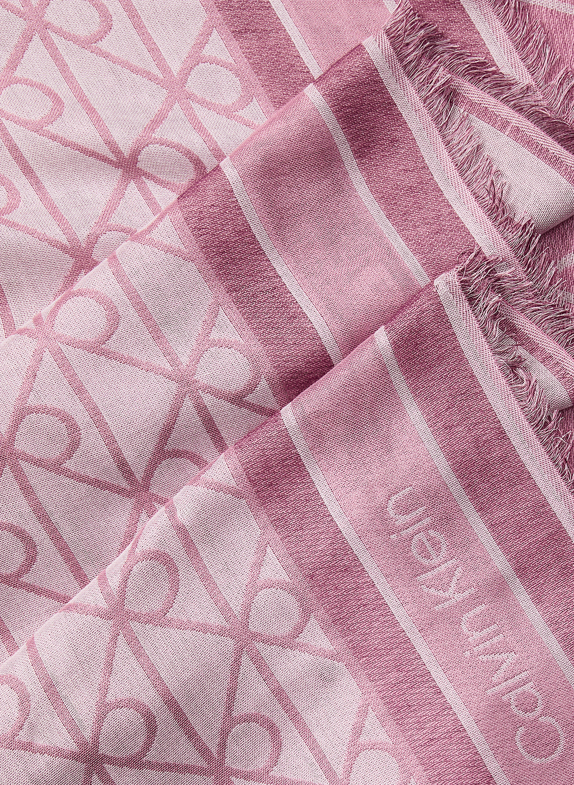 Foulard à motifs bords effilochés CALVIN KLEIN Rose