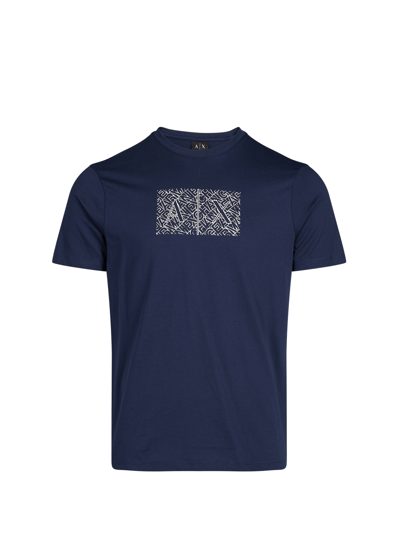 Biker-style cotton t-shirt ARMANI EXCHANGE Blue