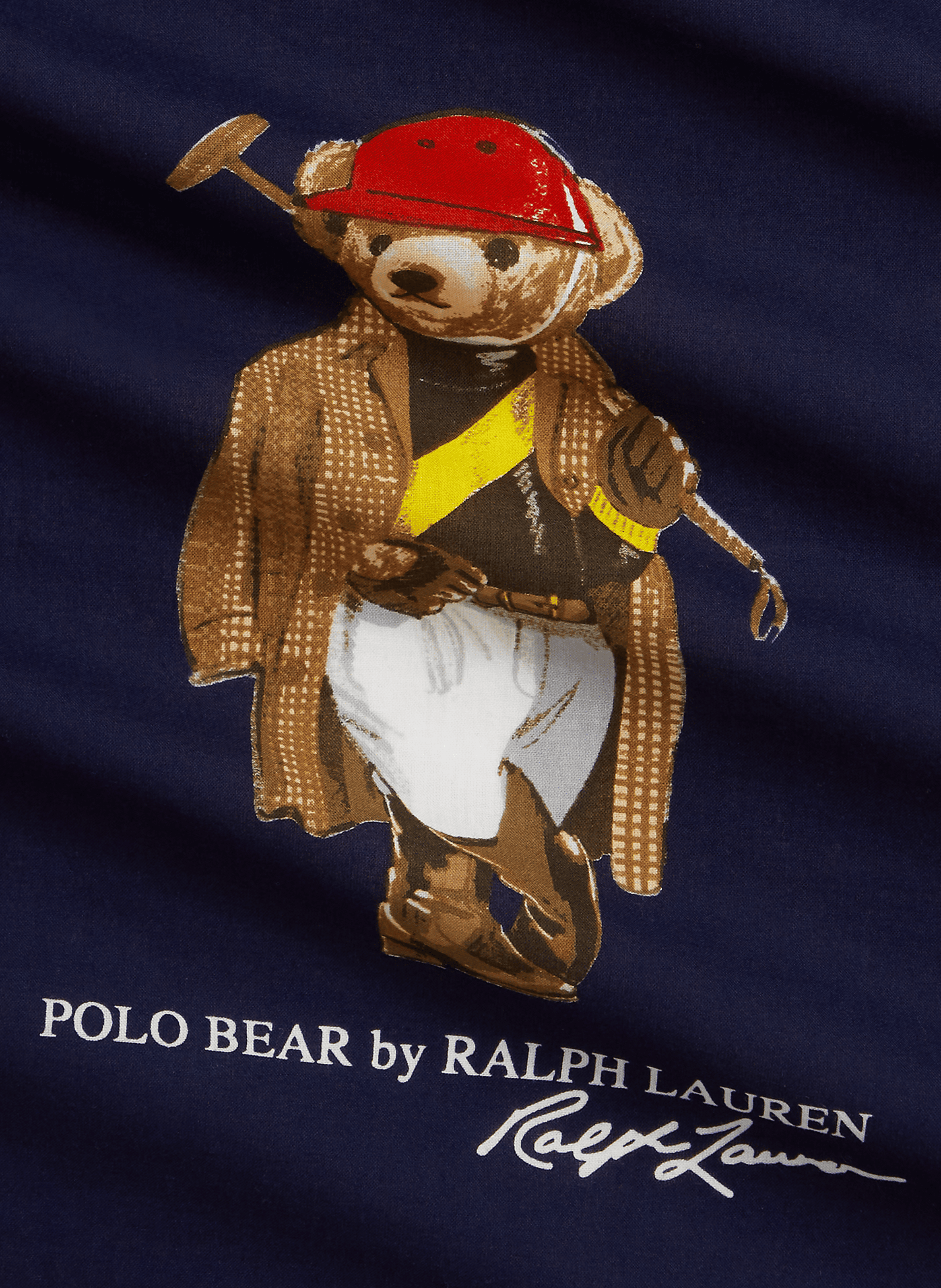 Foulard carré imprimé en coton POLO RALPH LAUREN Bleu