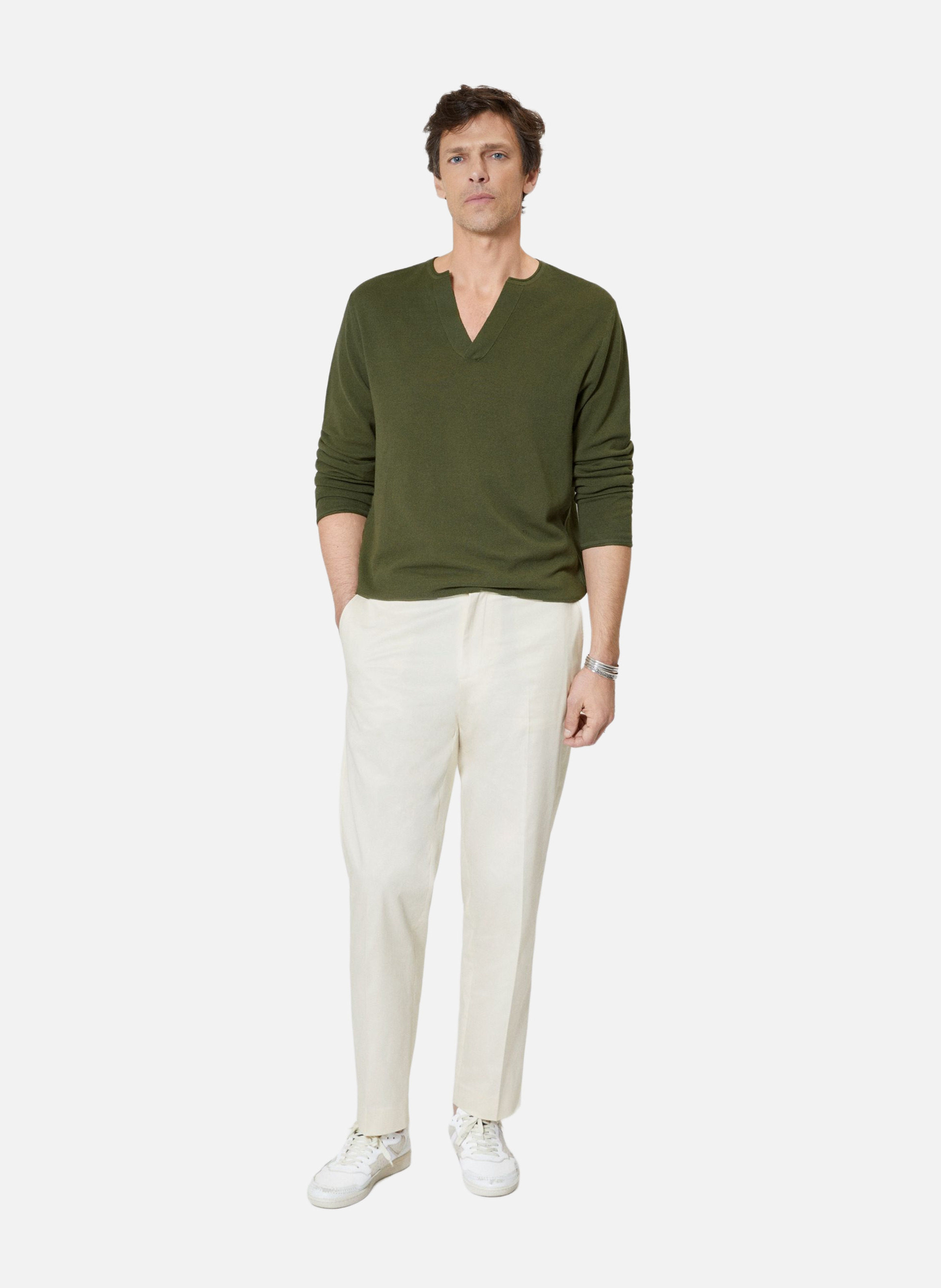 Pull col tunisien THE KOOPLES Vert