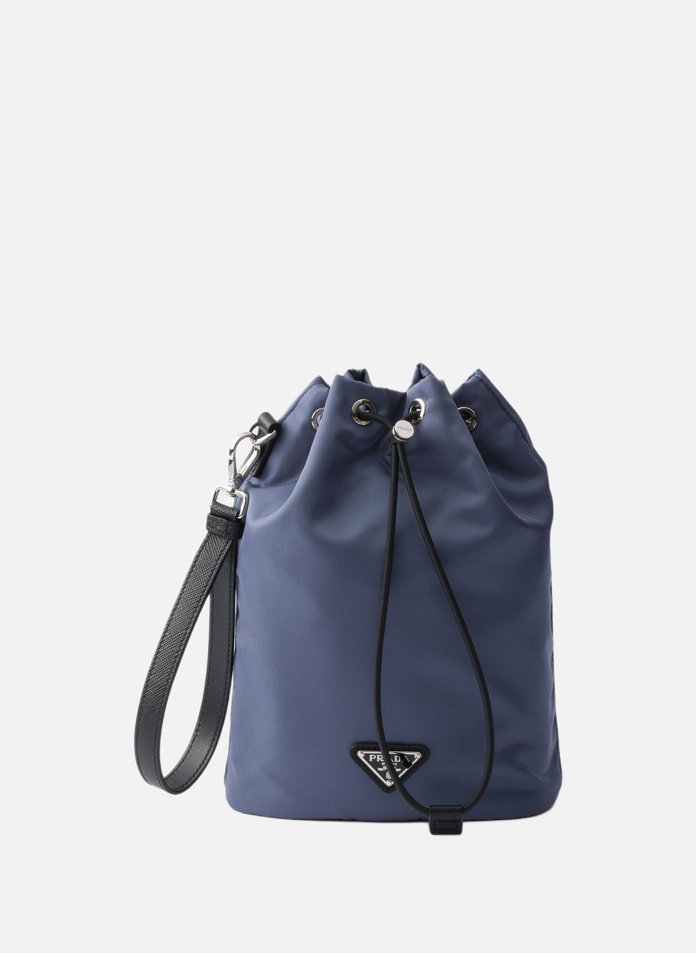 Pochette en re-nylon et cuir saffiano PRADA Bleu