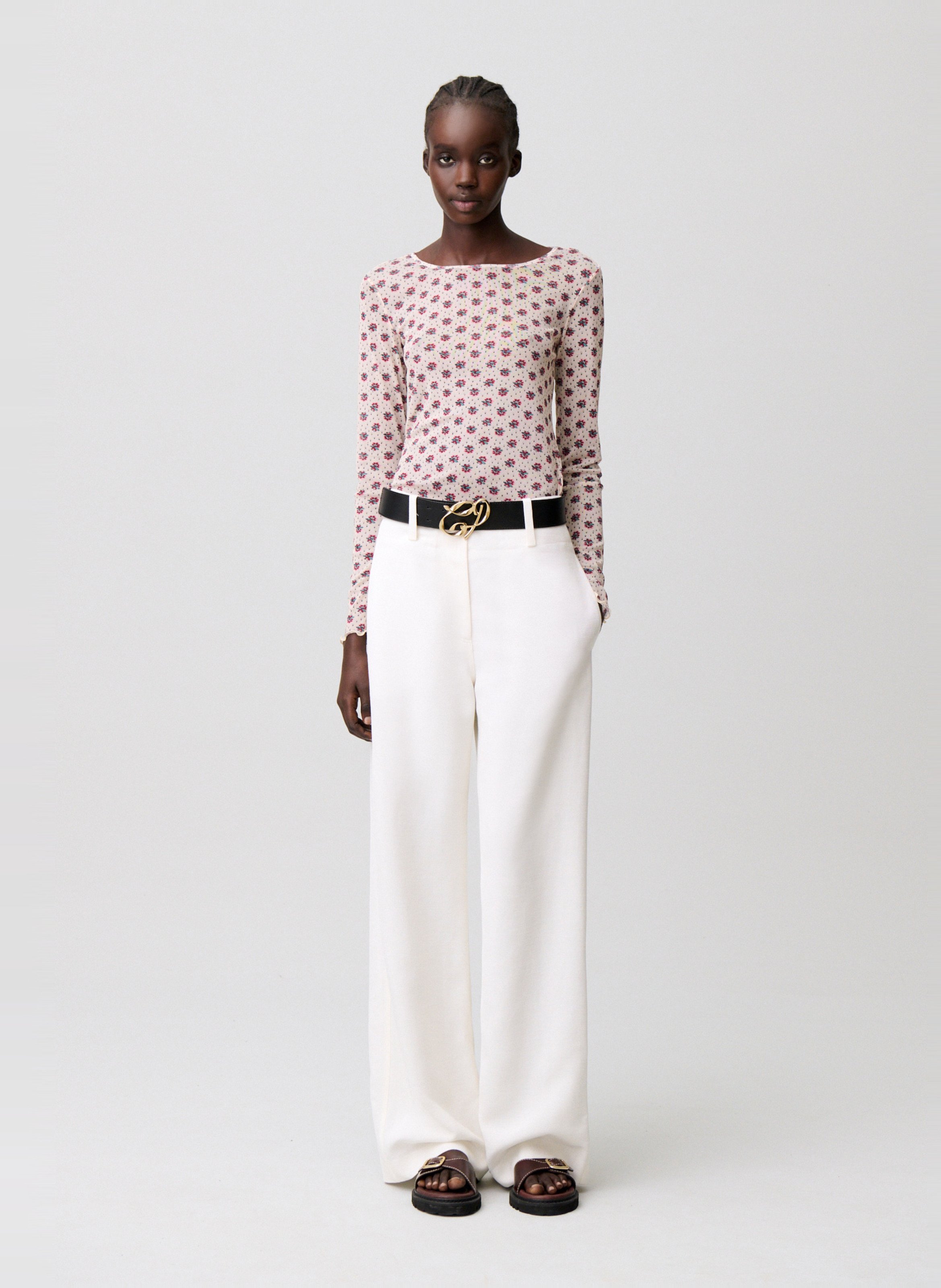 Tee-shirt ajusté en mesh imprimé CLAUDIE PIERLOT Multicolore