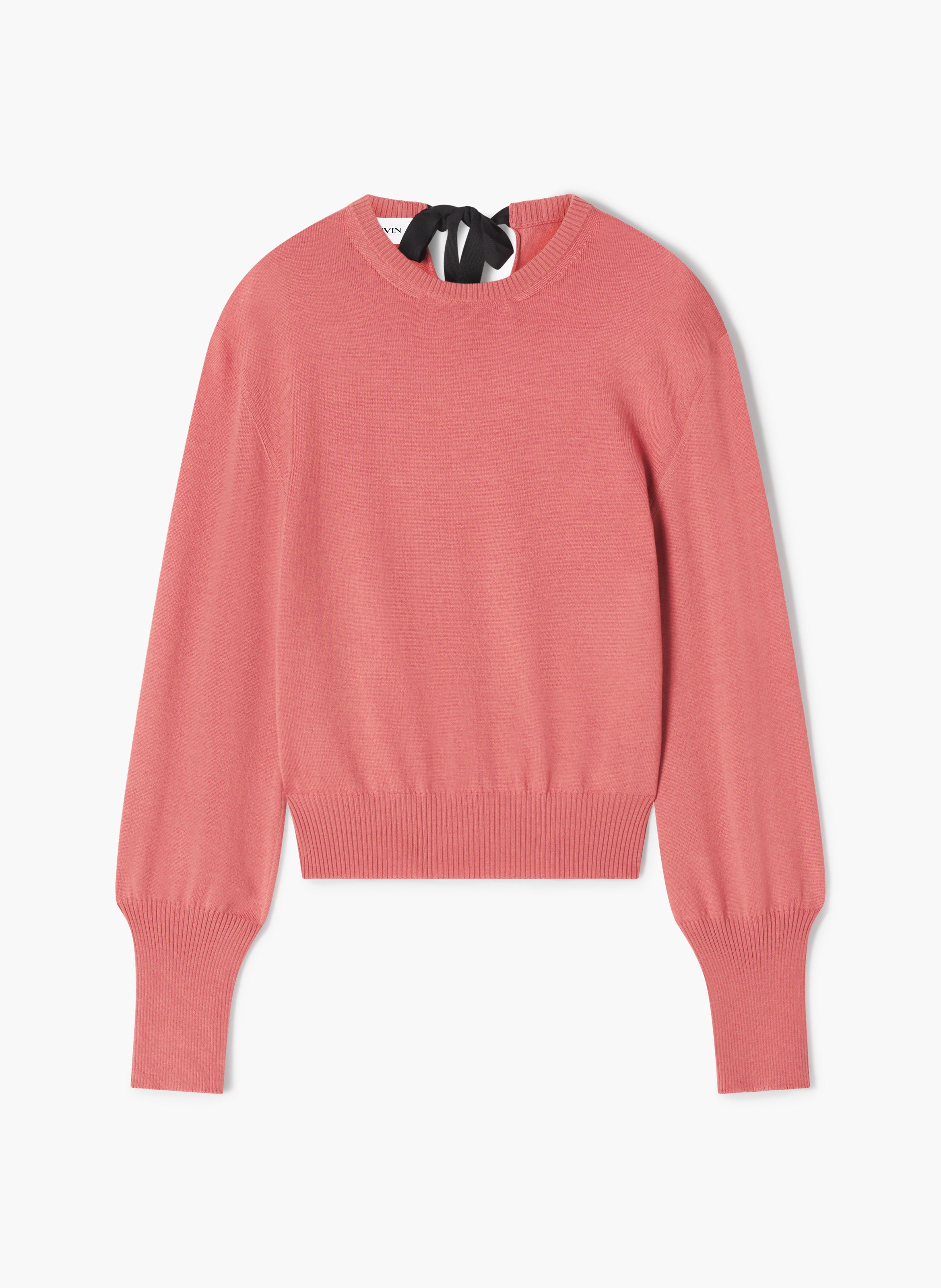 Pull détail gros grain en mérinos LANVIN Rose