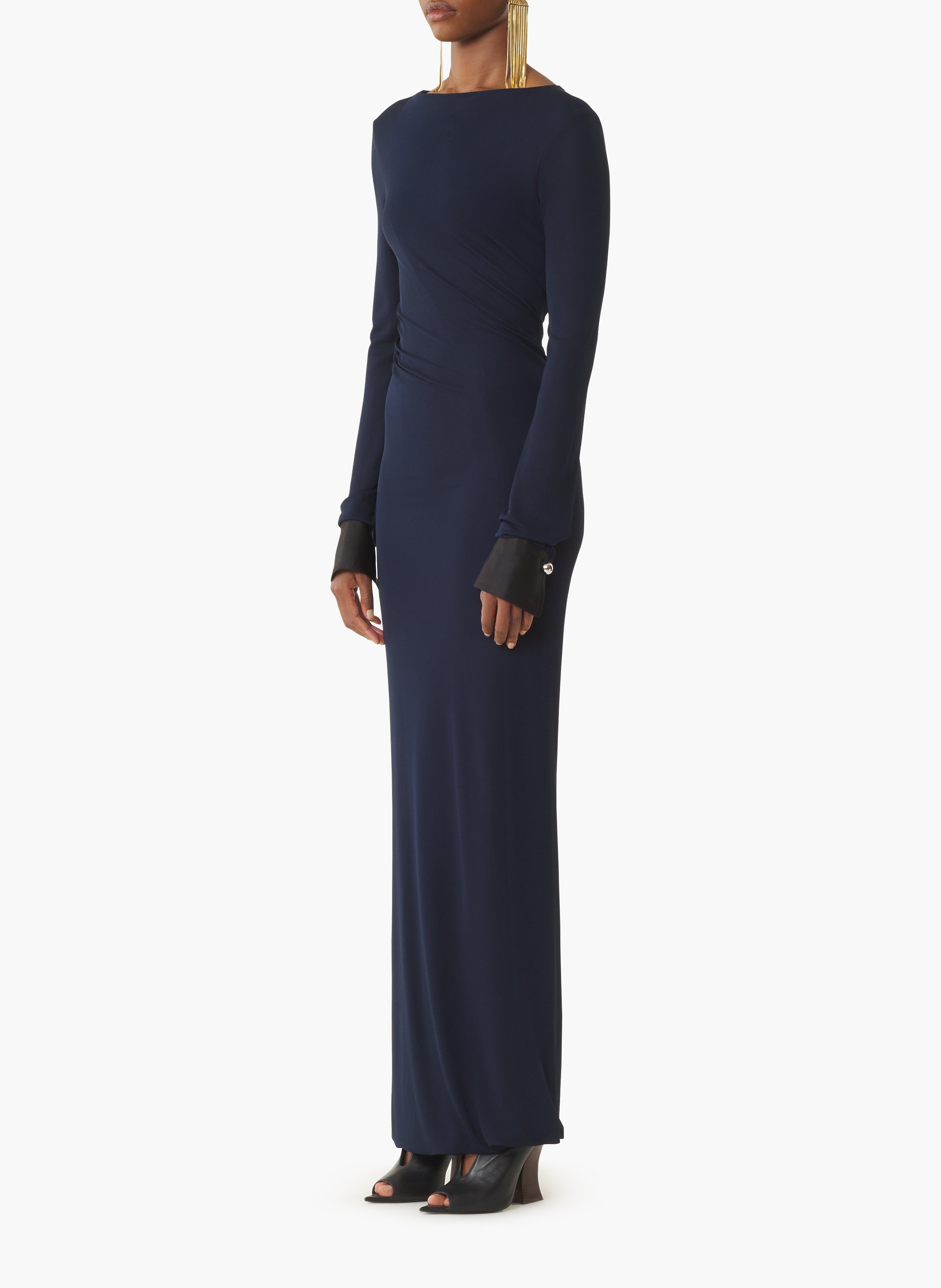 Robe drapée en jersey crêpe LANVIN Bleu