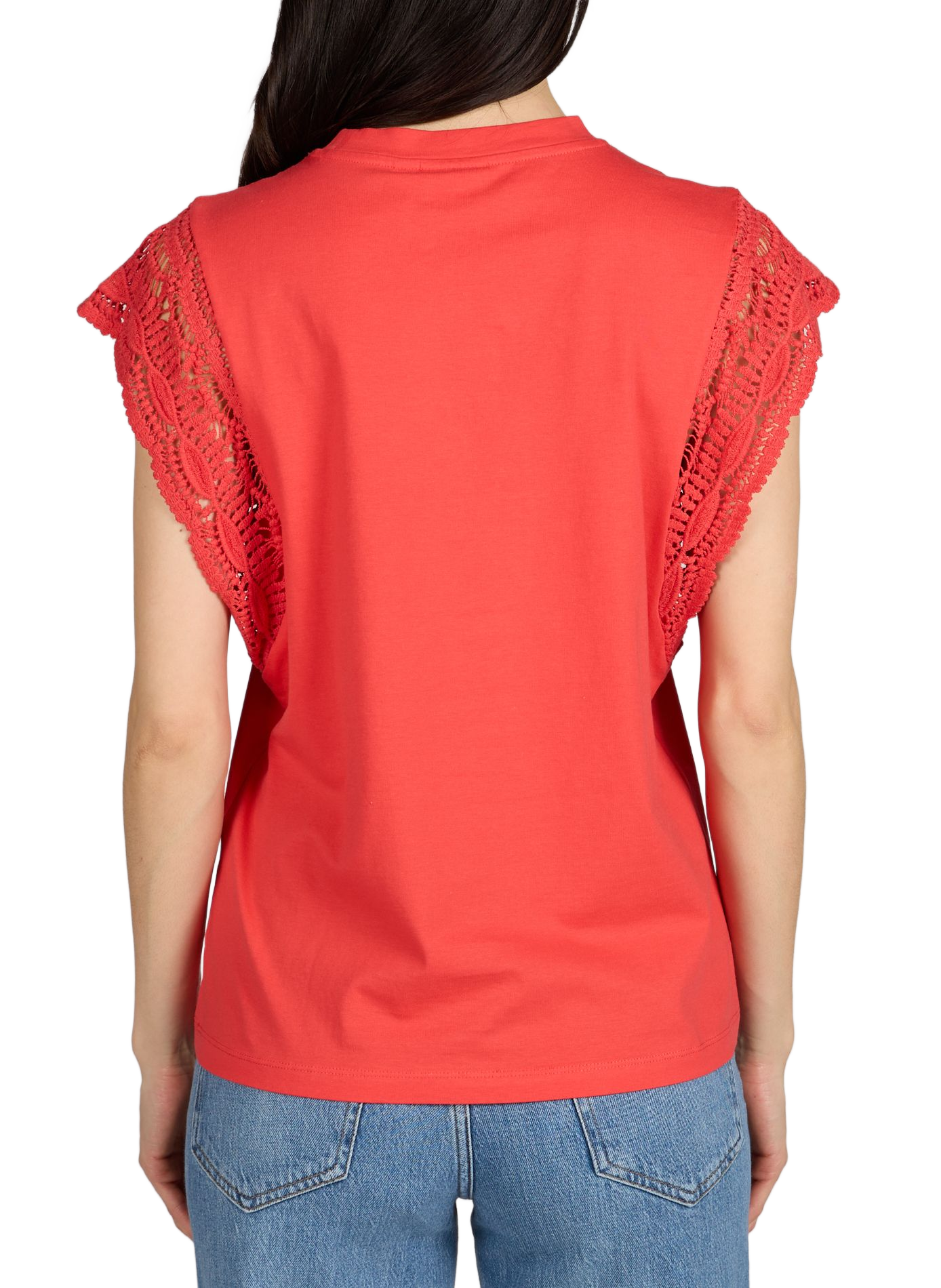 Camiseta Vimandala de algodón VILA Rojo