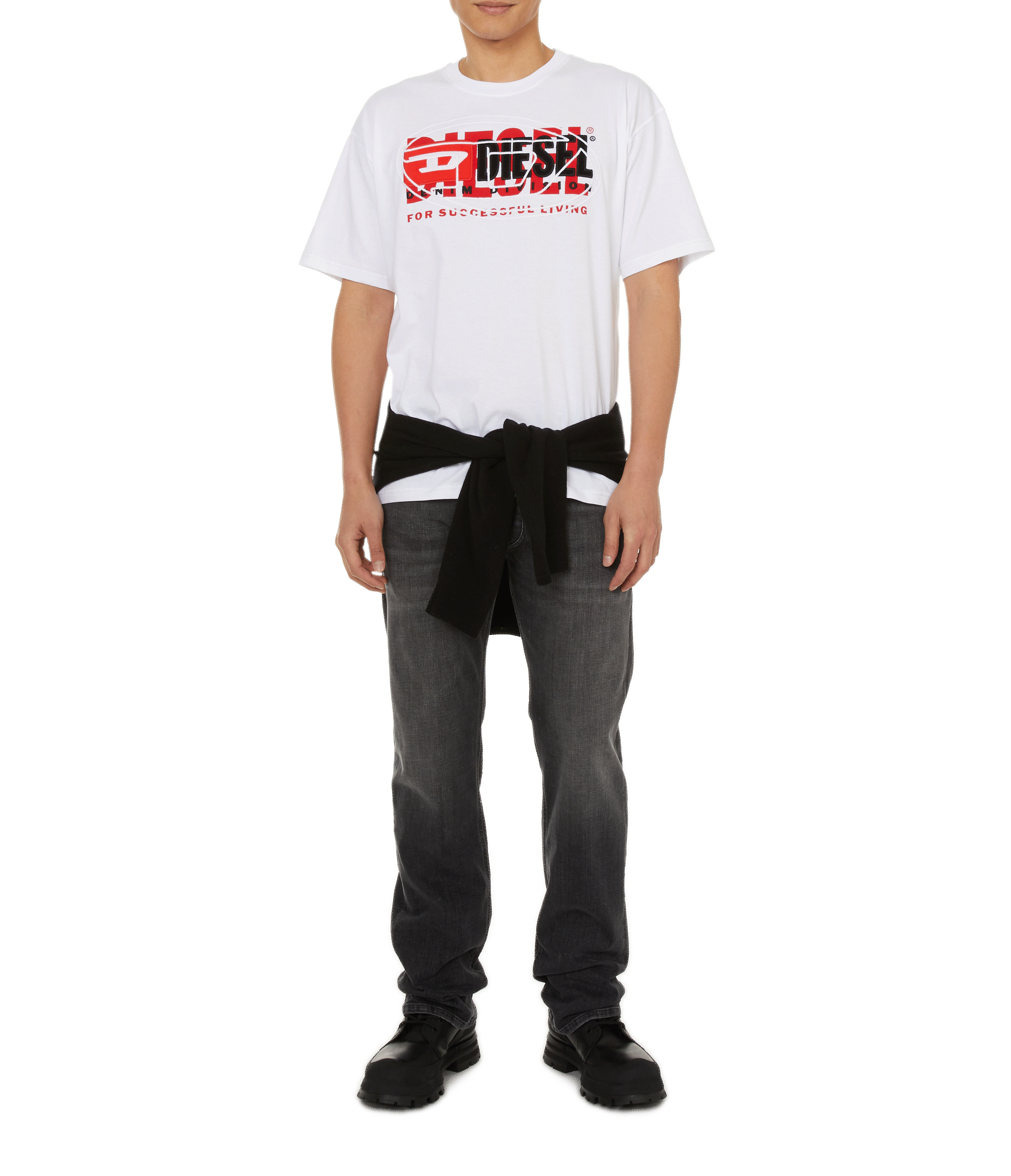 T-shirt logo en coton  DIESEL Blanc