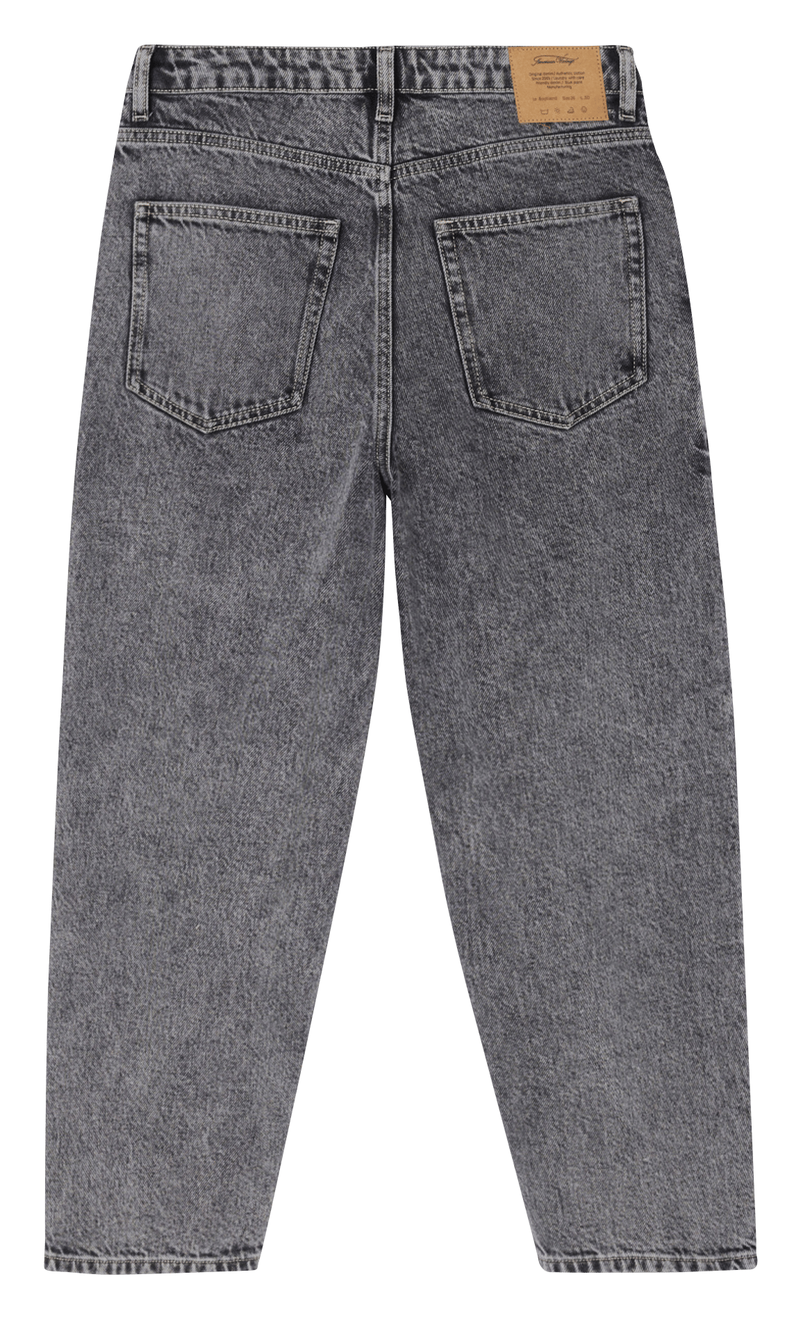 Jean droit taille haute en coton yopday-b AMERICAN VINTAGE Gris