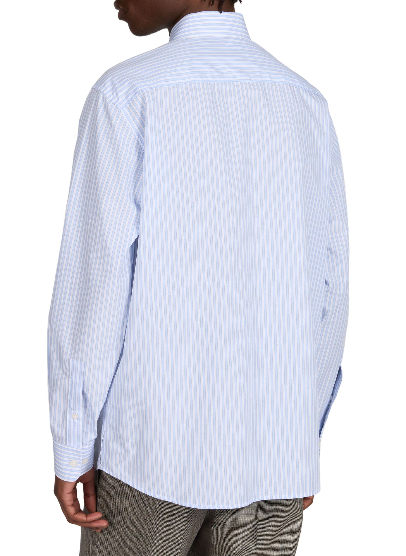 Straight striped cotton shirt AU PRINTEMPS PARIS Blue