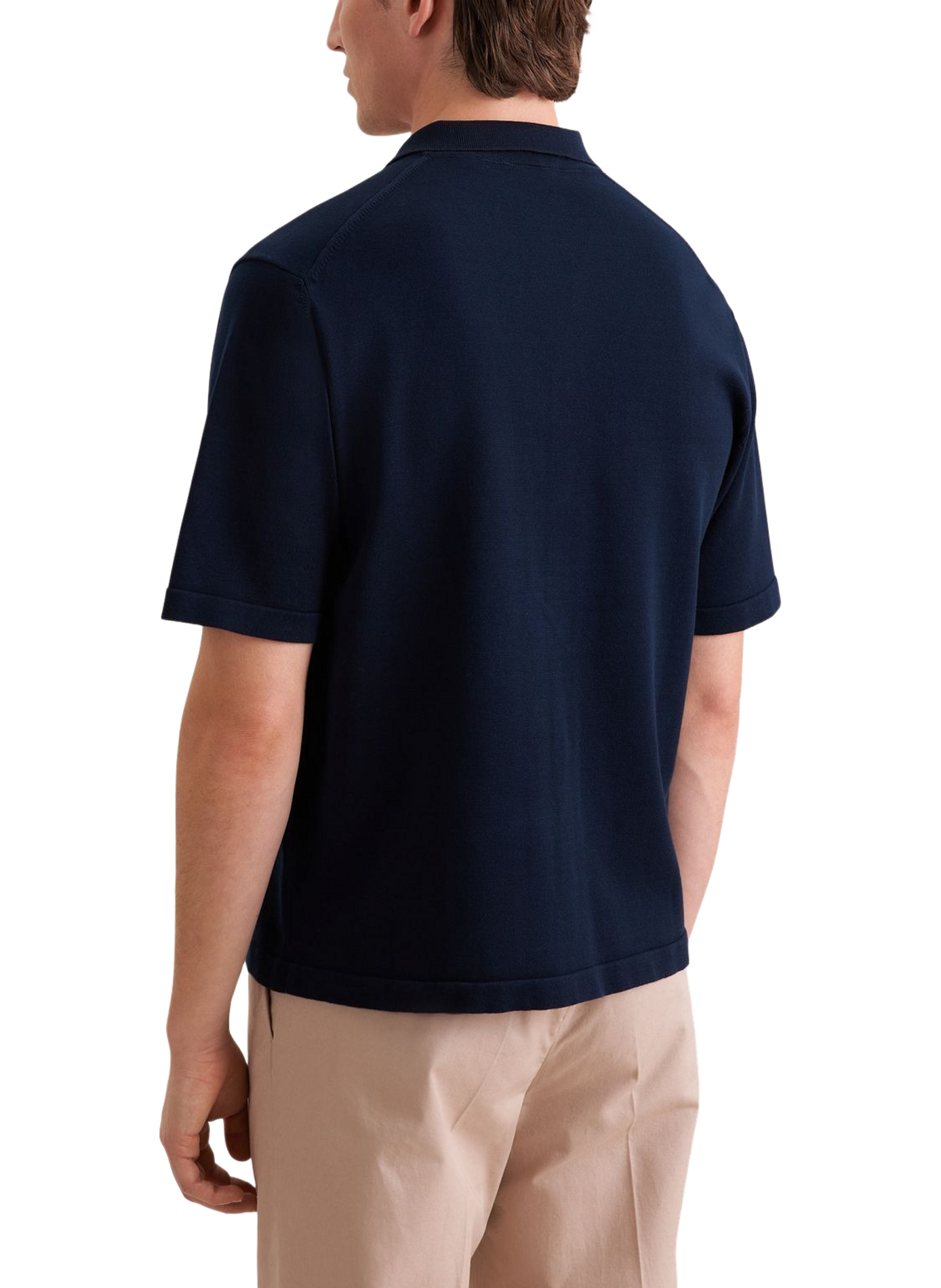 Short-sleeved Cuban collar cotton polo SEIDENSTICKER Blue