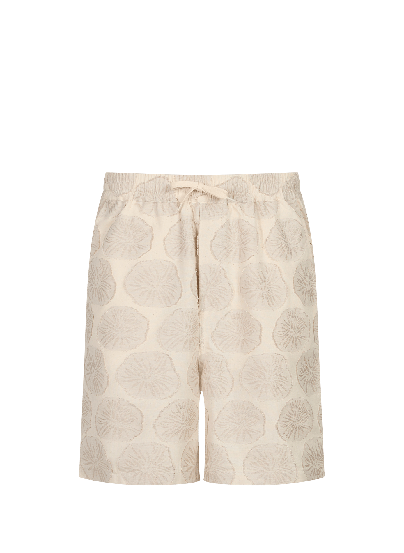 Dahlia jacquard pattern shorts in blended cotton and linen LES DEUX Beige