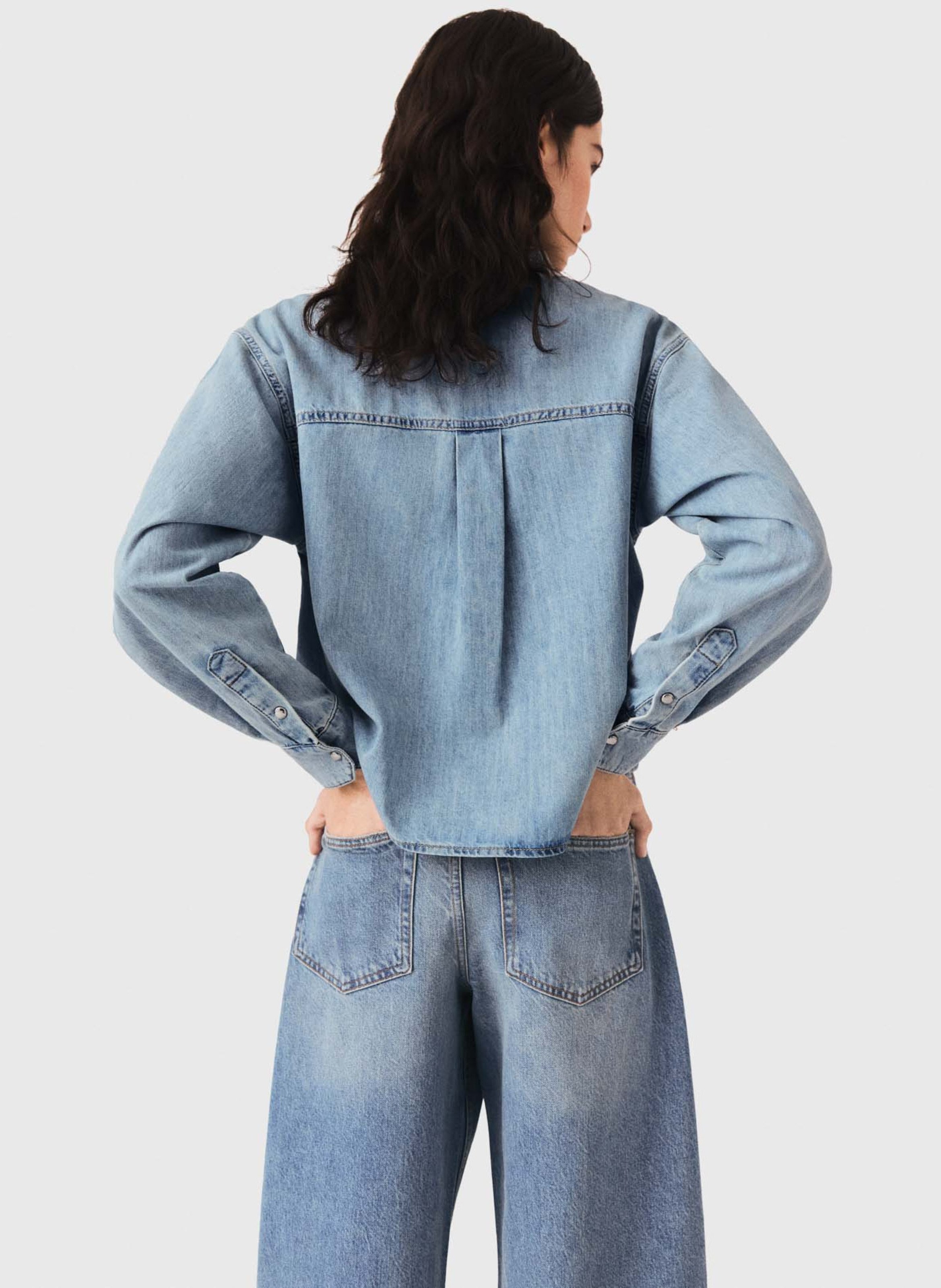 Chemise oversize en coton MAJE Bleu