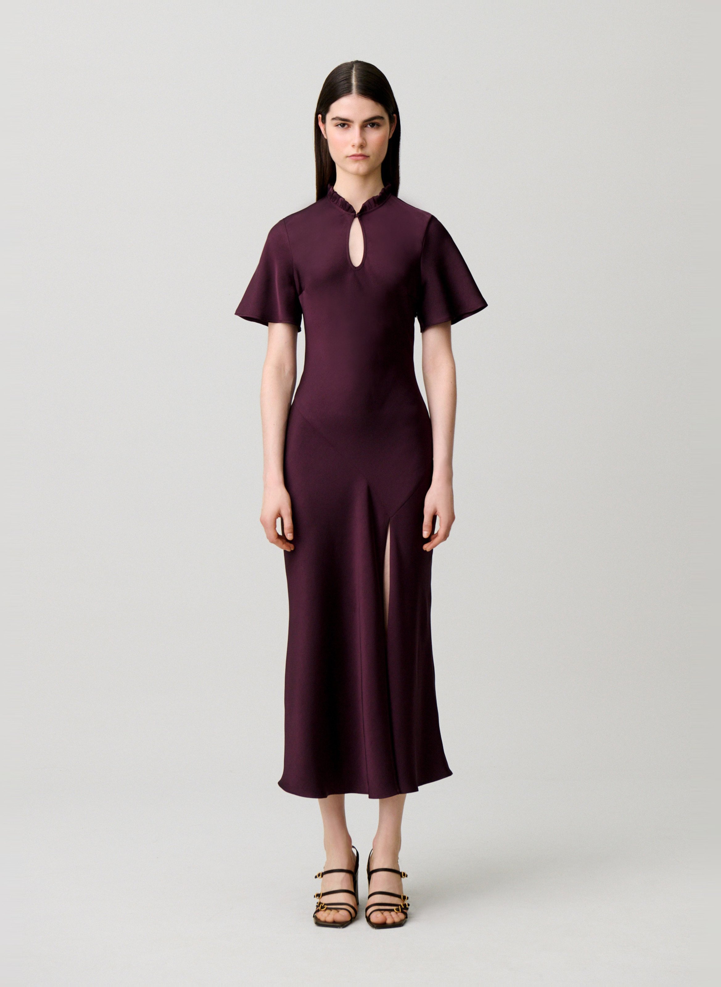 Robe longue cintrée manches courtes CLAUDIE PIERLOT Violet