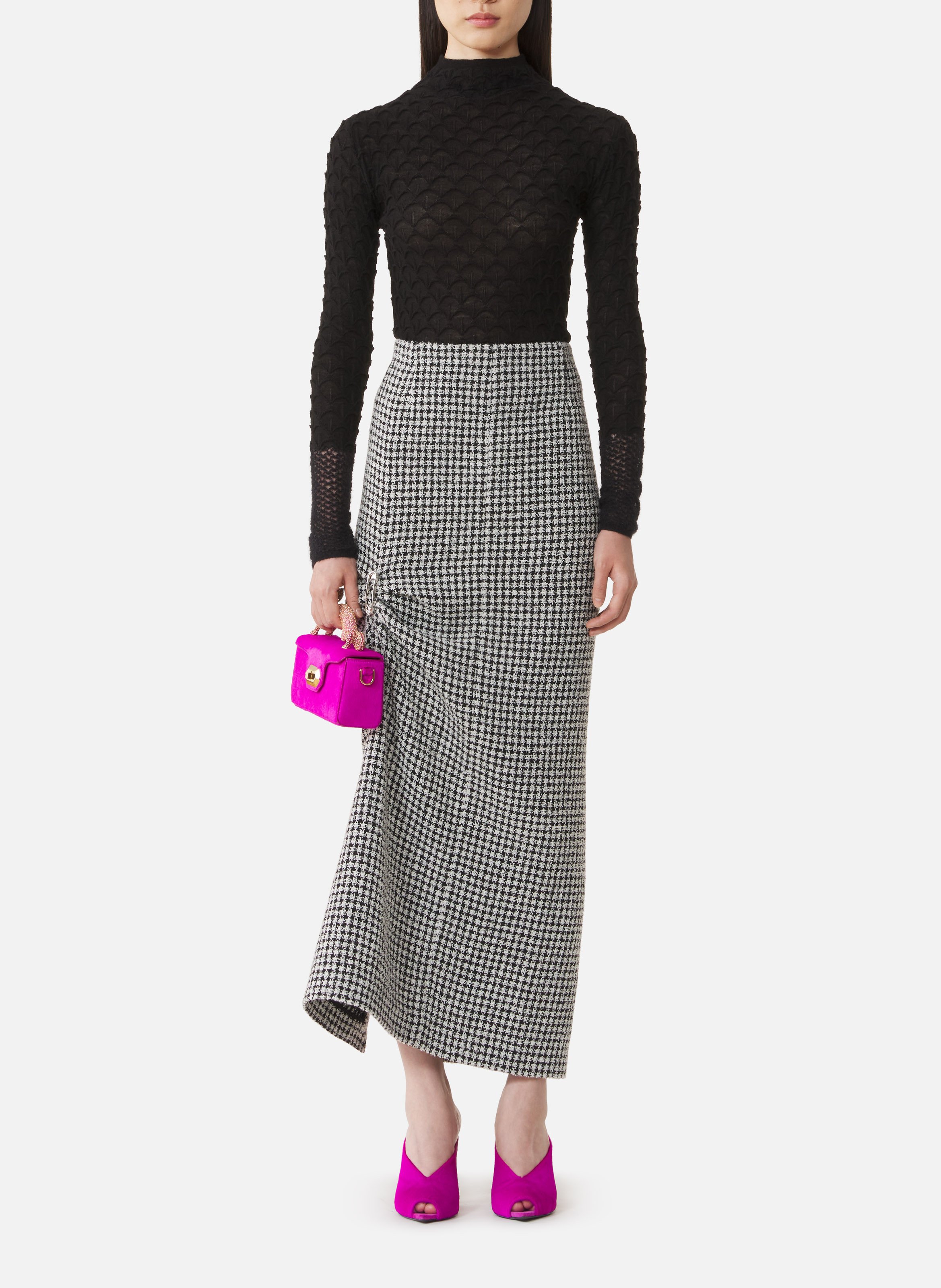 Haut col montant en laine et en mohair LANVIN Noir